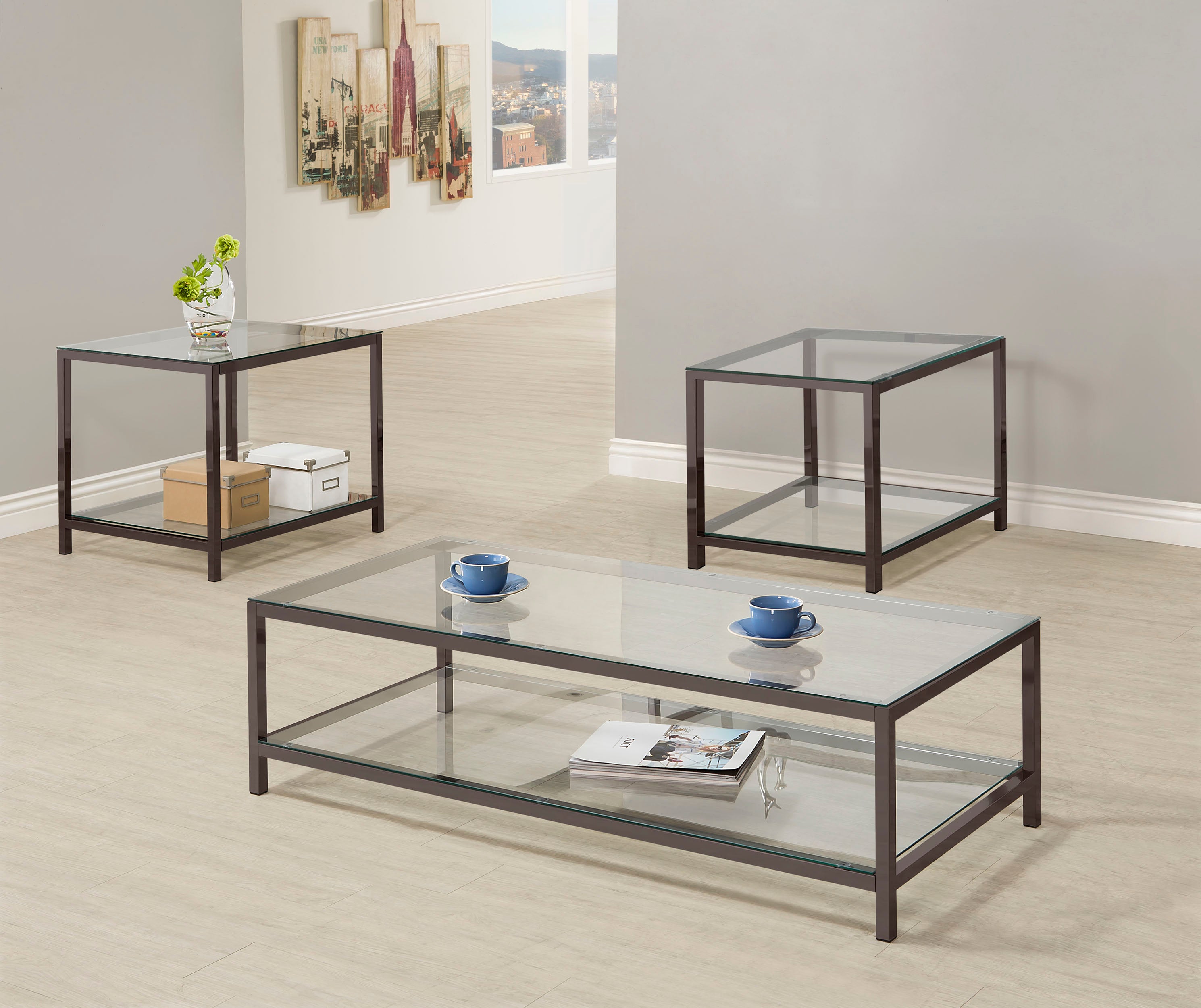 Trini Coffee Table Set - Ideal Furniture (Fresno,CA)