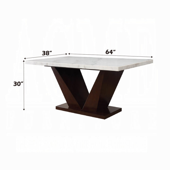 Forbes Dining Table With Marble Top - Ideal Furniture (Fresno,CA)