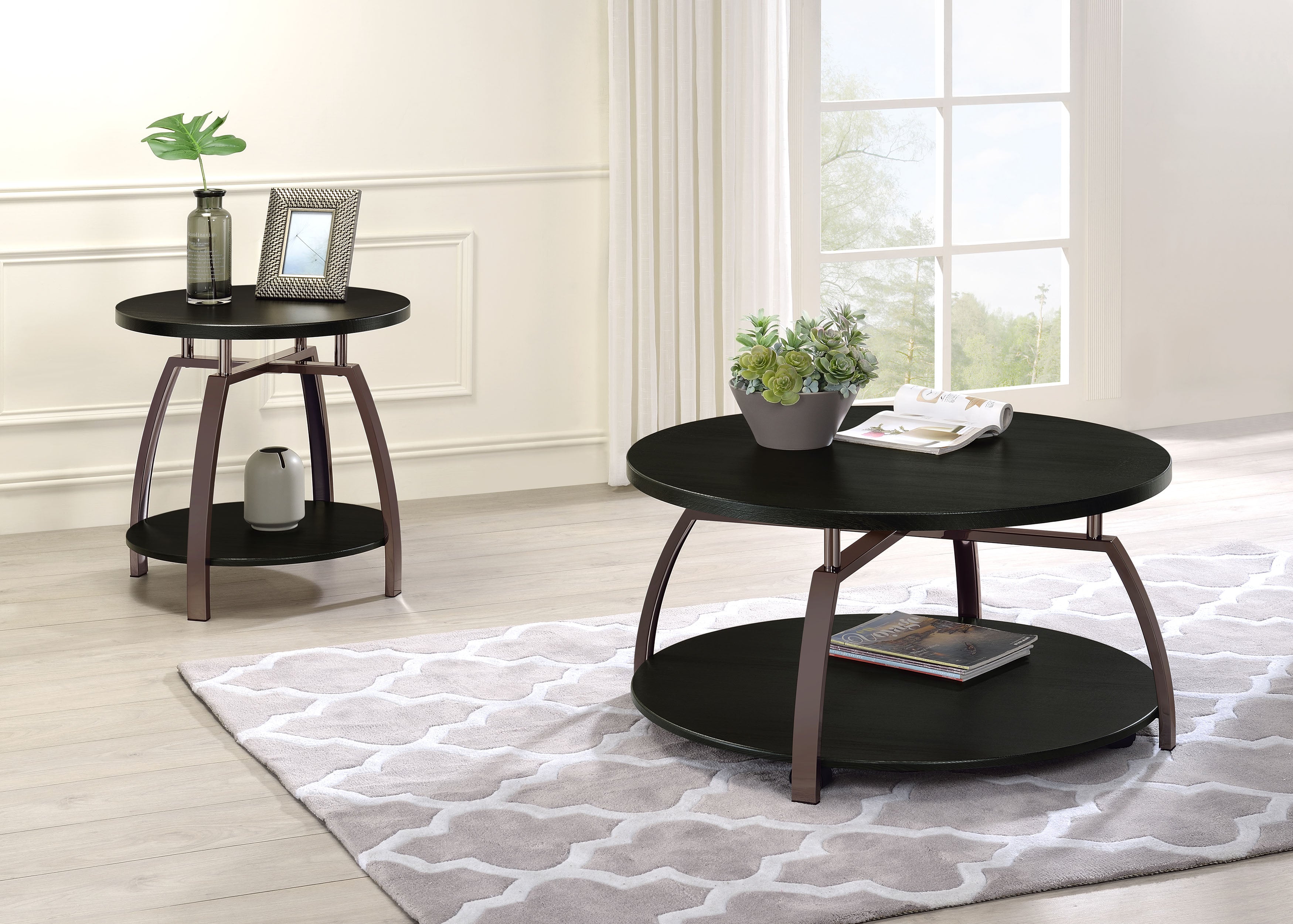 Dacre Mobile Coffee Table Set - Ideal Furniture (Fresno,CA)