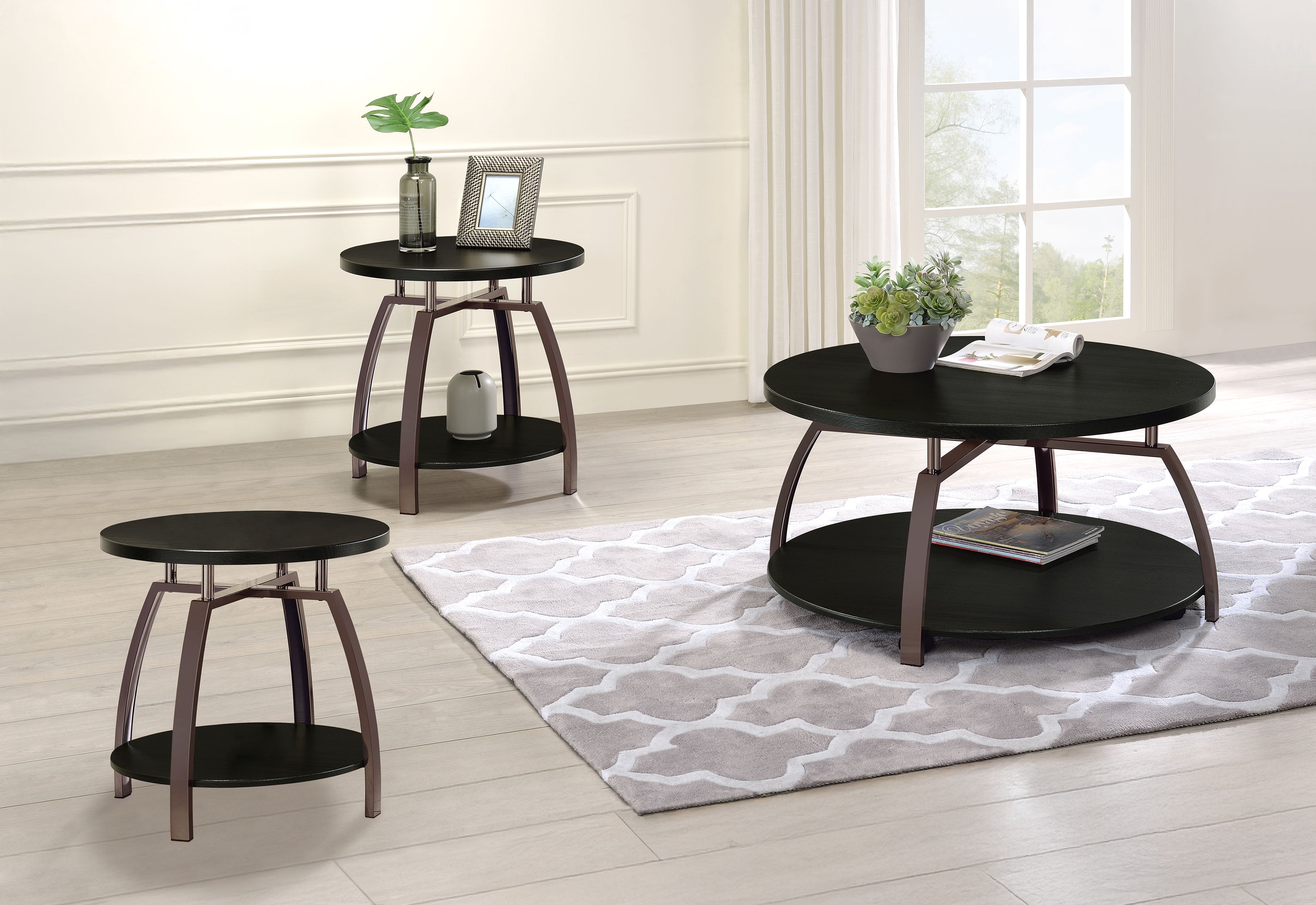 Dacre Mobile Coffee Table Set - Ideal Furniture (Fresno,CA)