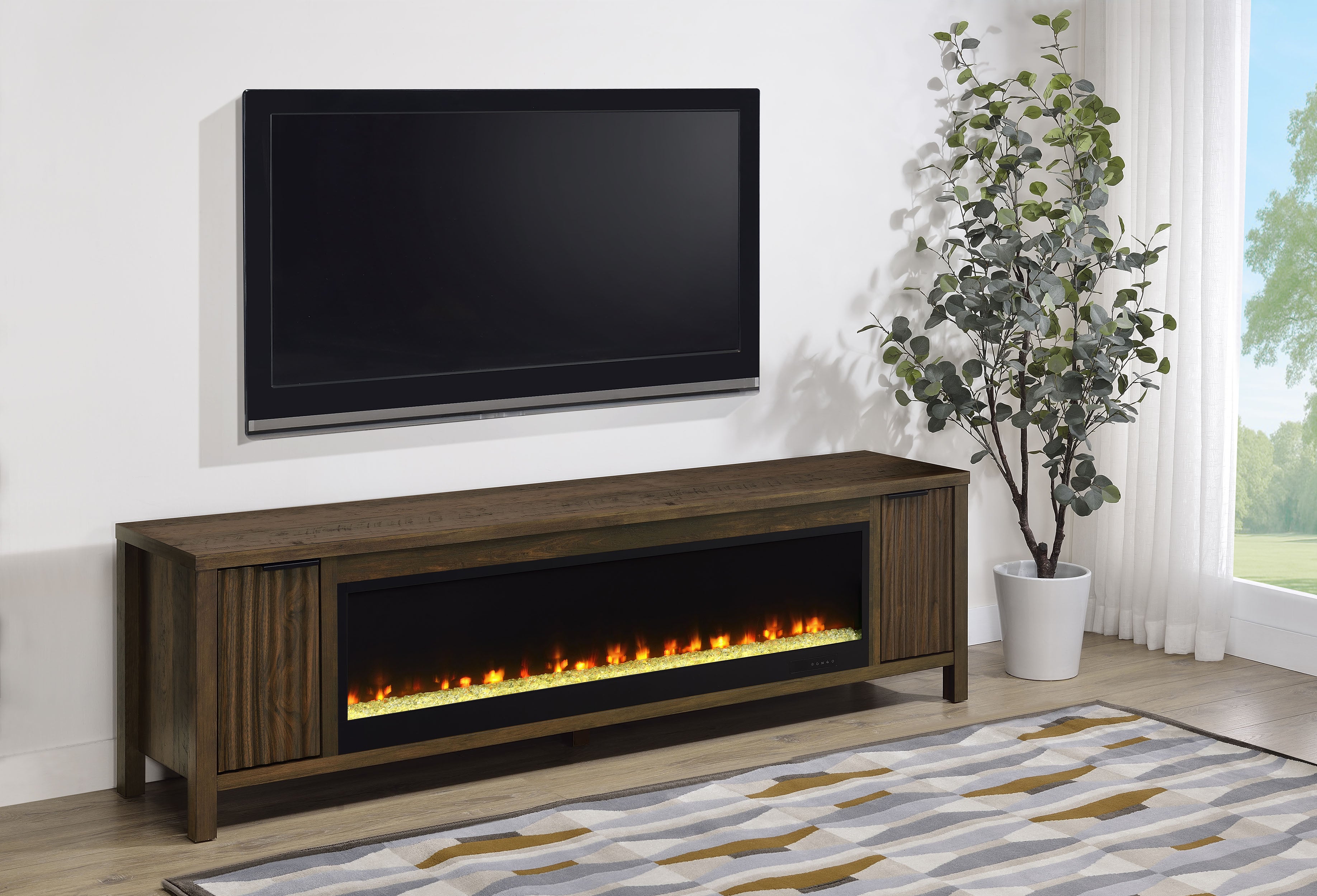 Carey TV Stand Fireplace Console - Ideal Furniture (Fresno,CA)