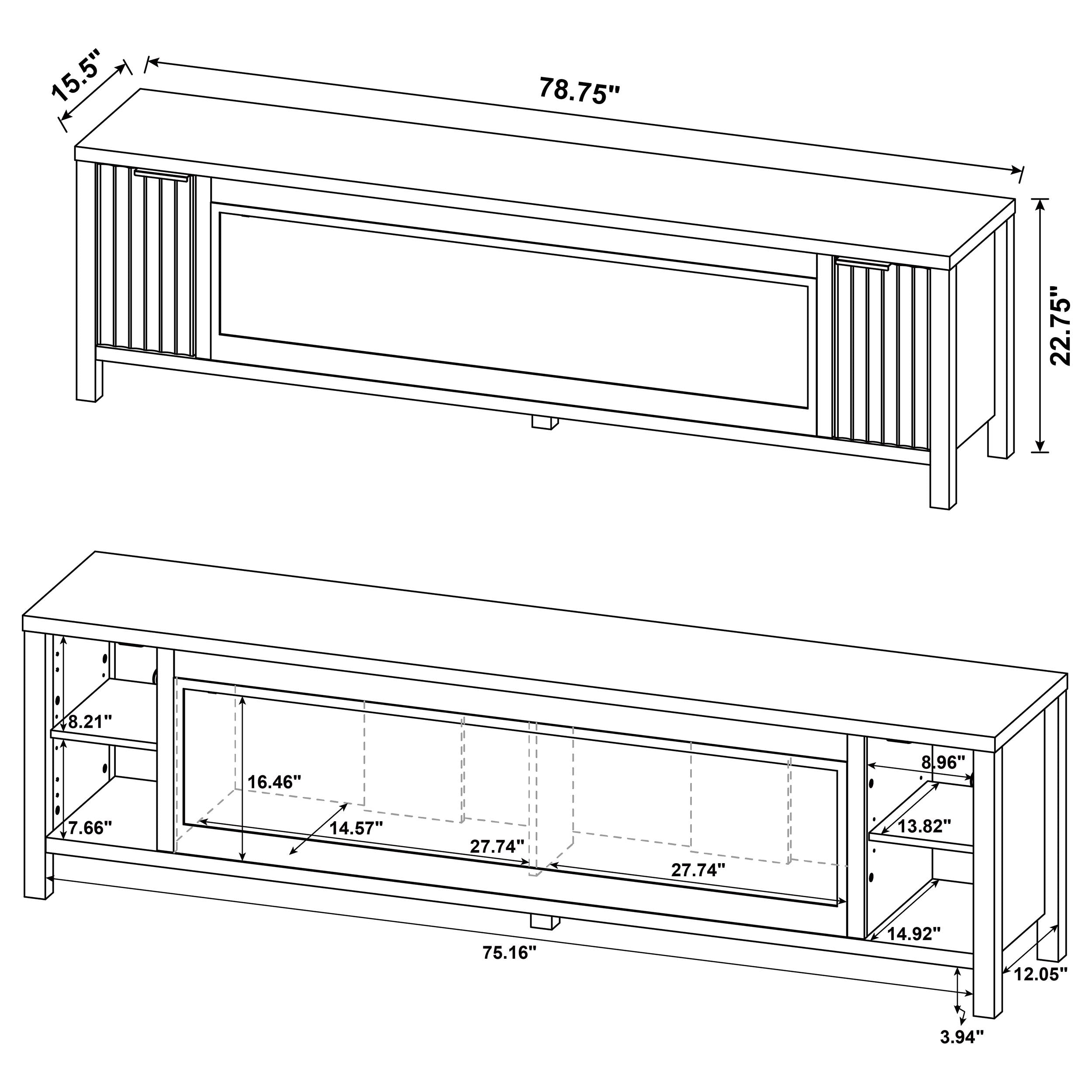 Carey TV Stand Fireplace Console - Ideal Furniture (Fresno,CA)