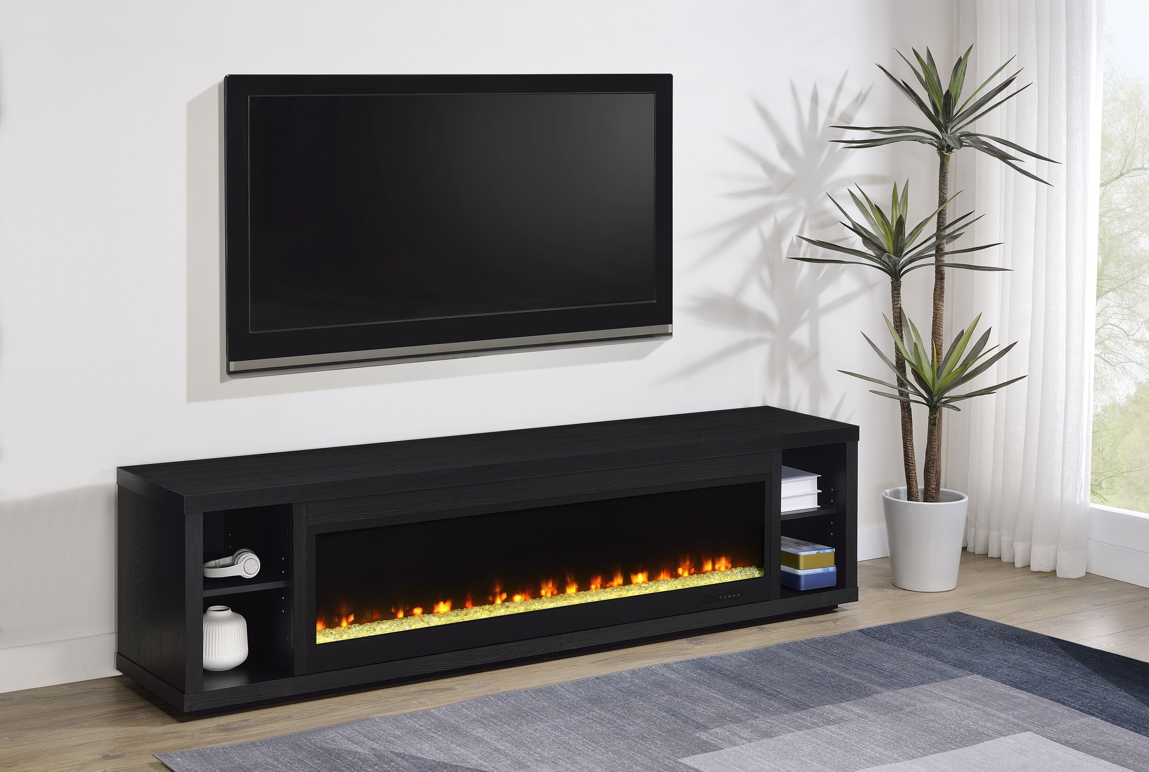 Deiter TV Stand Fireplace Console - Ideal Furniture (Fresno,CA)