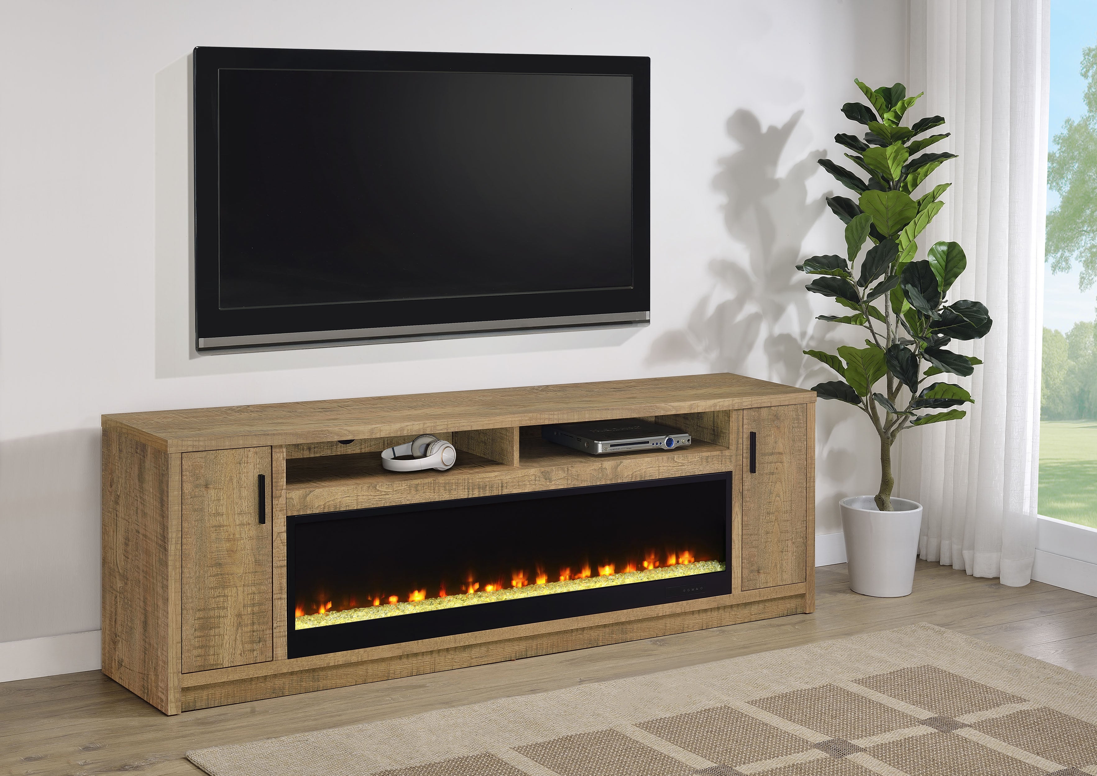 Eddy TV Stand Fireplace Console - Ideal Furniture (Fresno,CA)