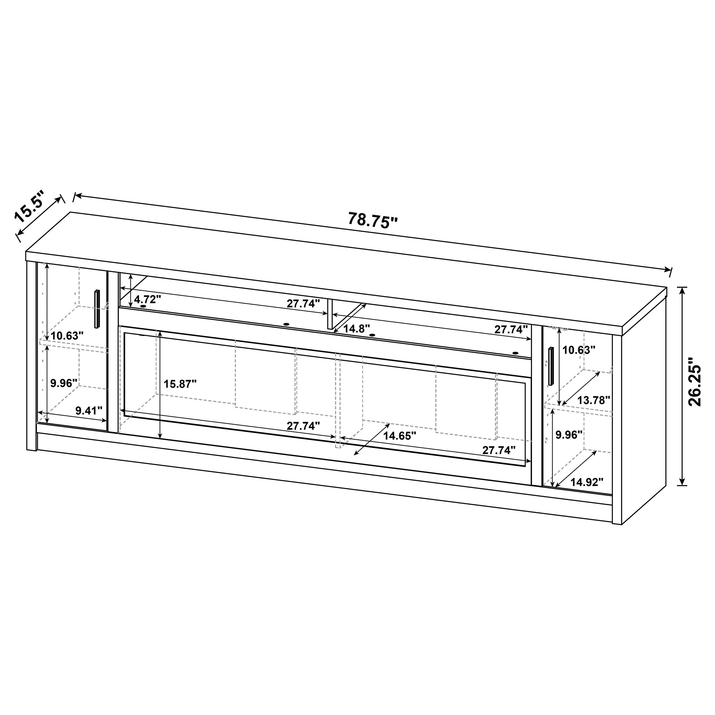 Eddy TV Stand Fireplace Console - Ideal Furniture (Fresno,CA)