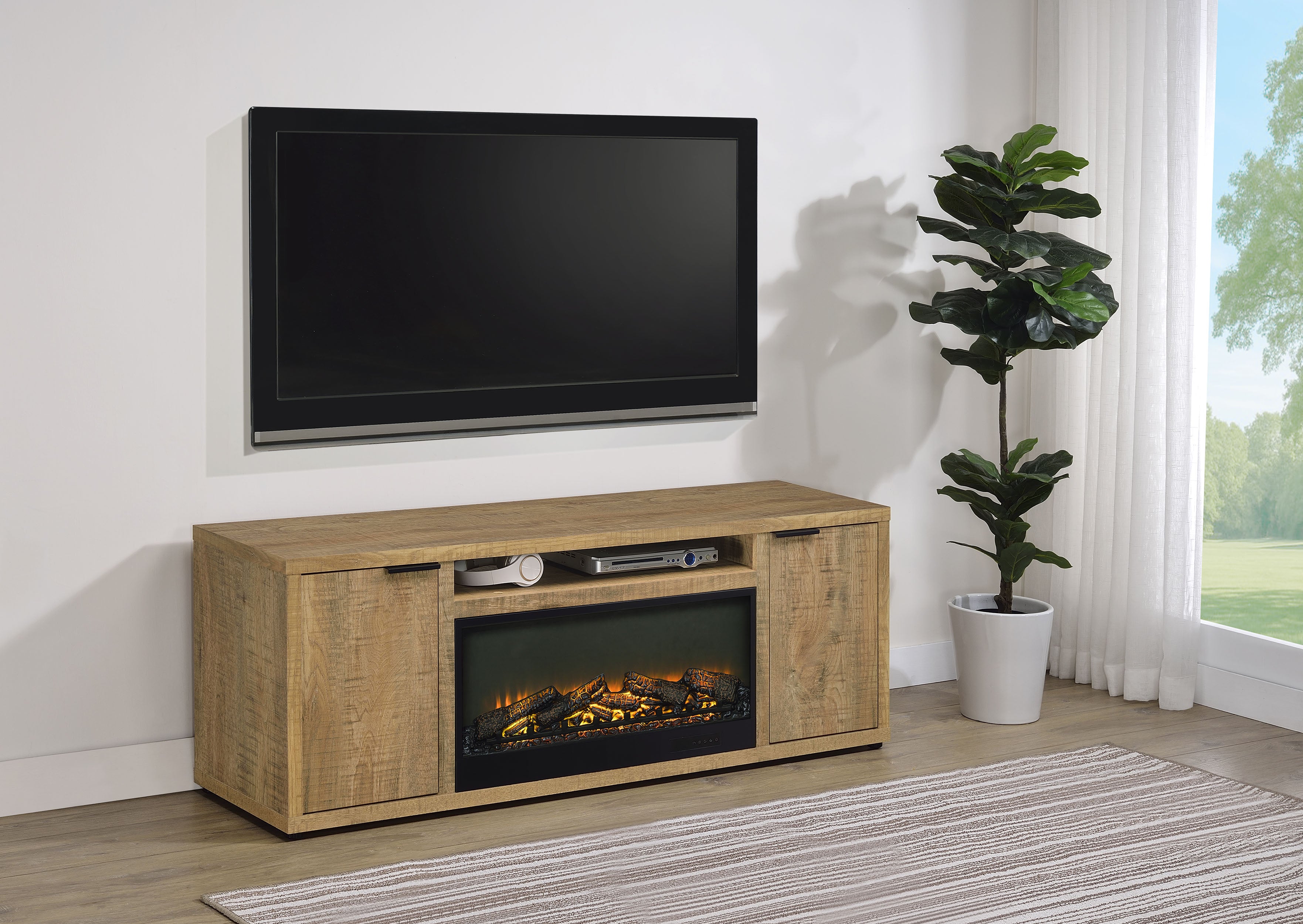 Fuller TV Stand Fireplace Console - Ideal Furniture (Fresno,CA)