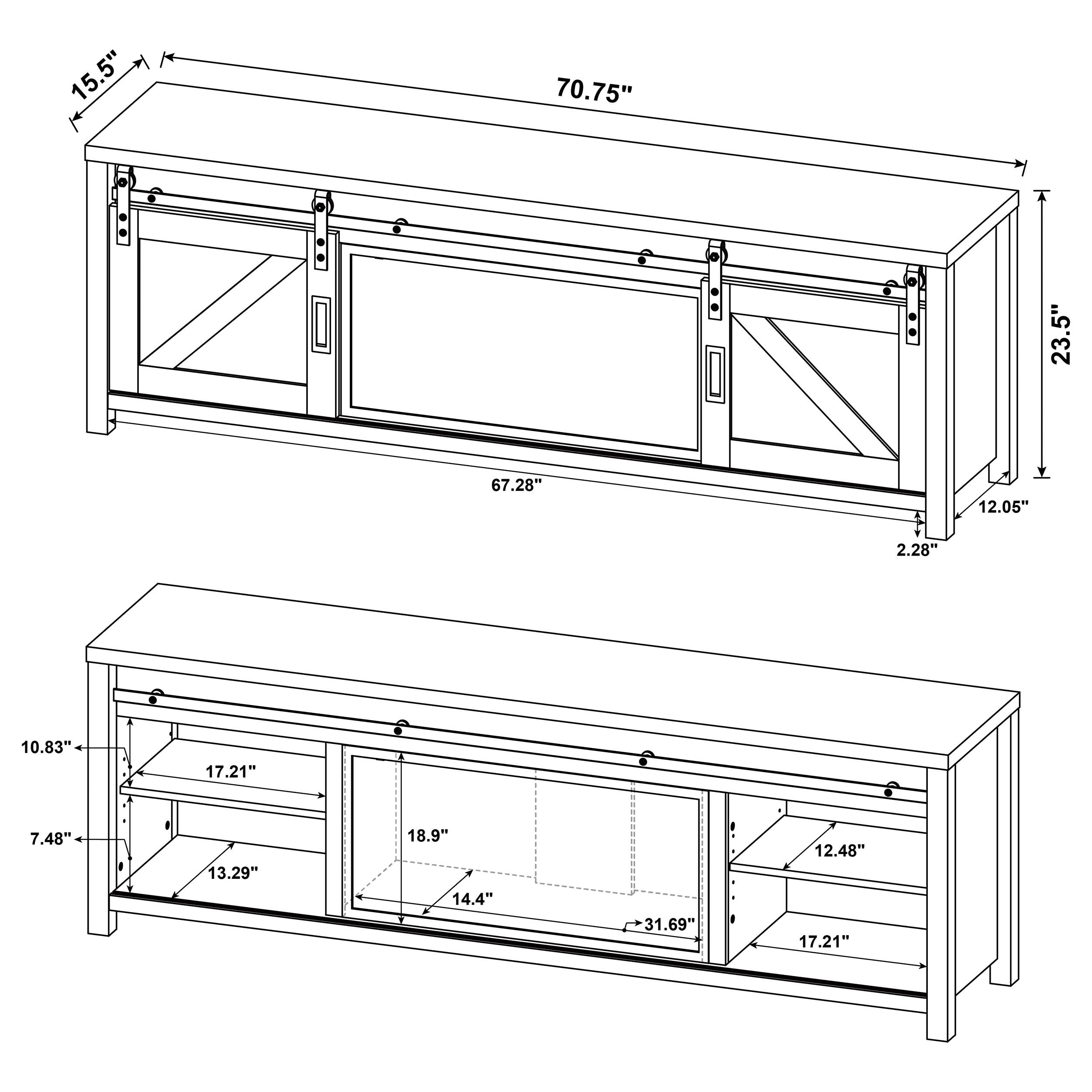 Enfield TV Stand Fireplace Console - Ideal Furniture (Fresno,CA)