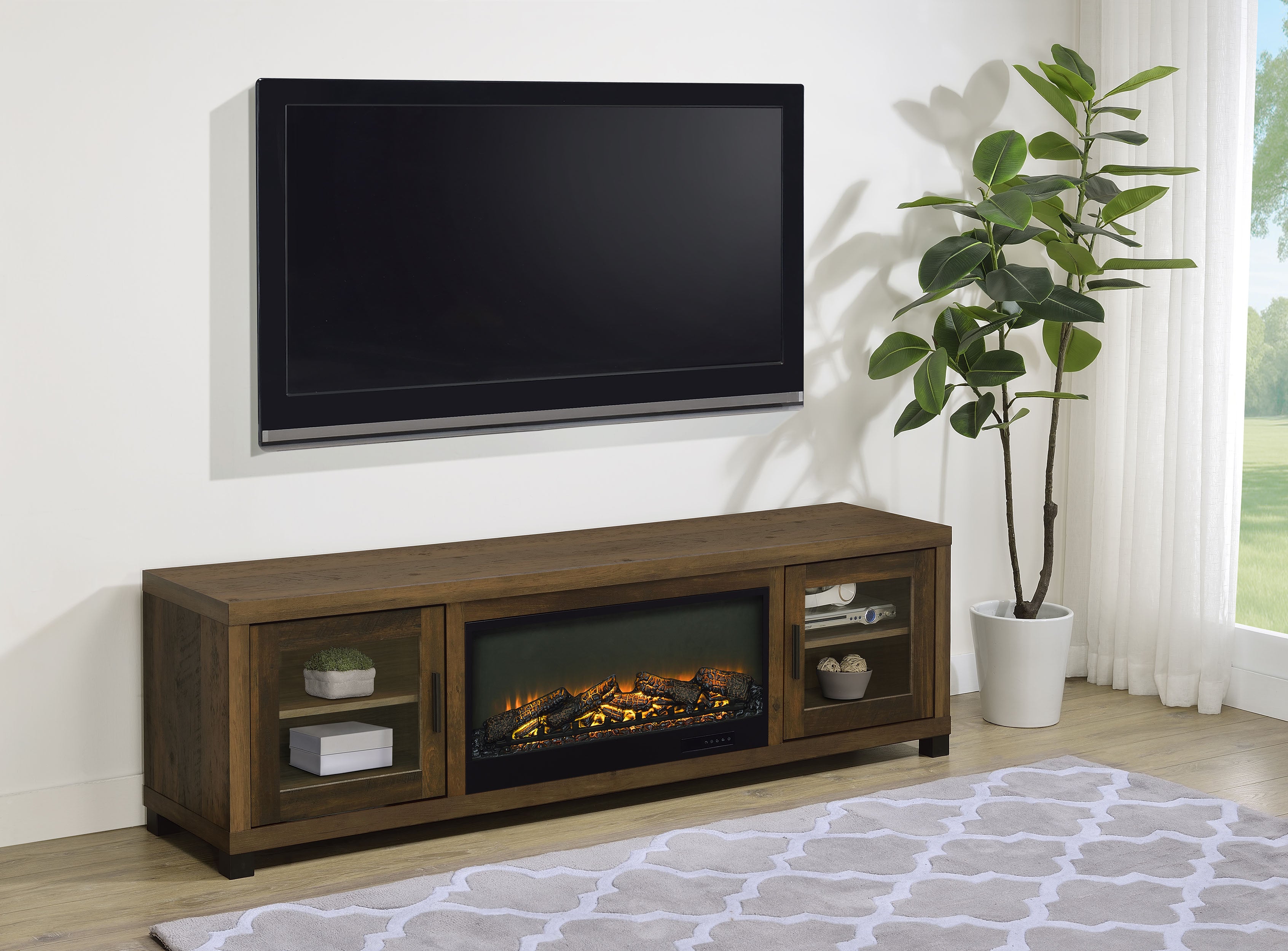 Havering TV Stand Fireplace Console - Ideal Furniture (Fresno,CA)