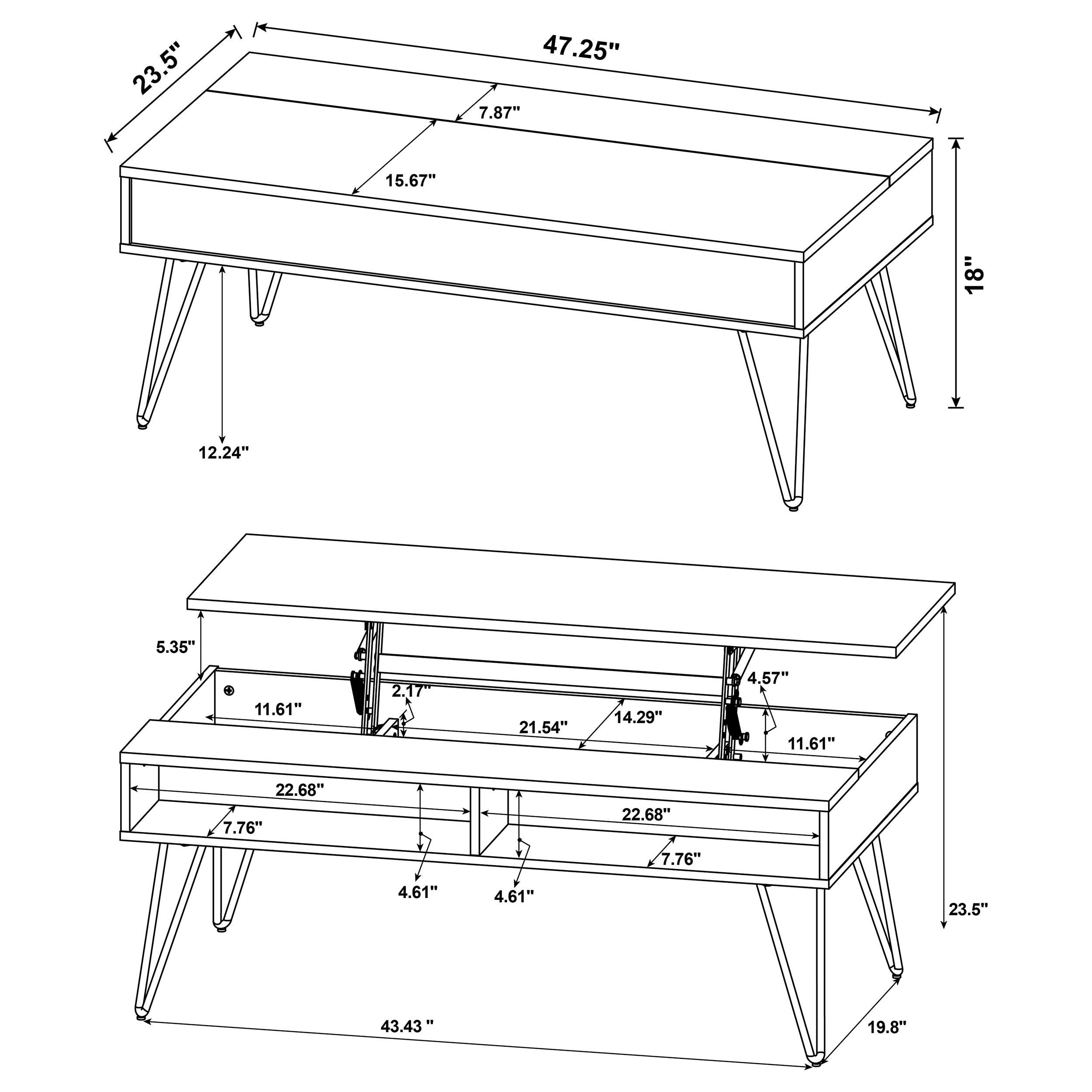 Fanning Lift-Top Coffee Table Set - Ideal Furniture (Fresno,CA)