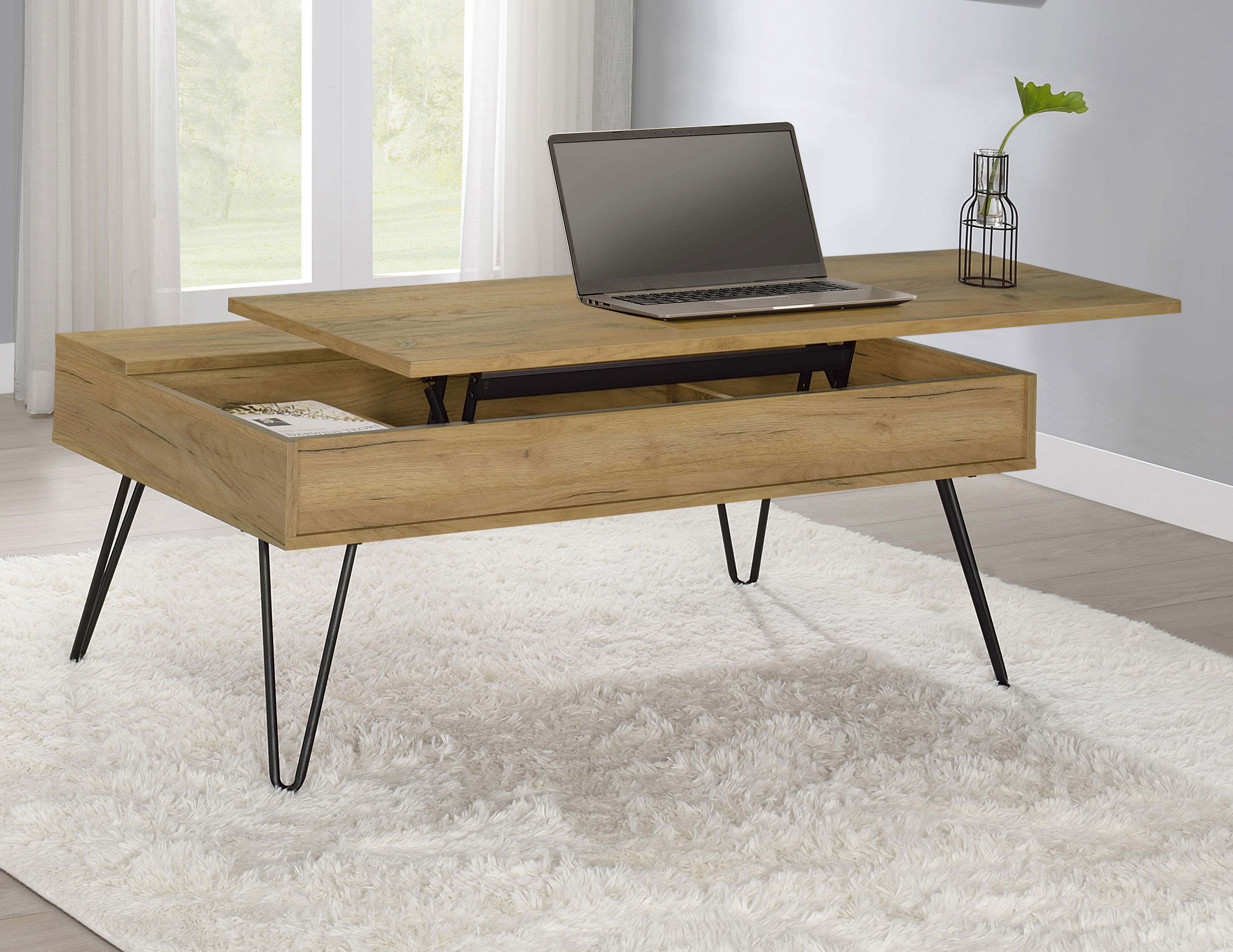 Fanning Lift-Top Coffee Table - Ideal Furniture (Fresno,CA)