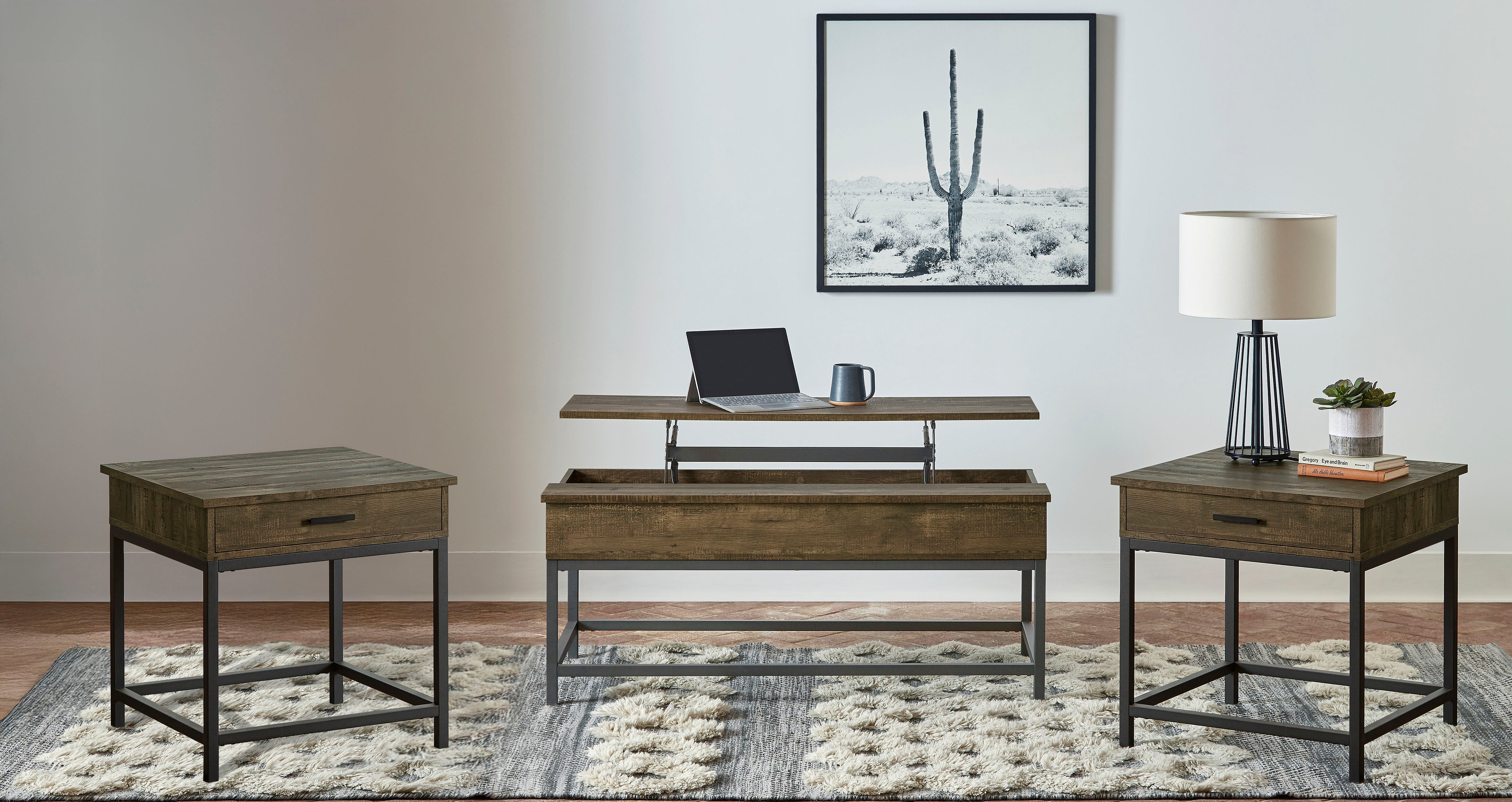 Byers Lift-Top Coffee Table Set - Ideal Furniture (Fresno,CA)