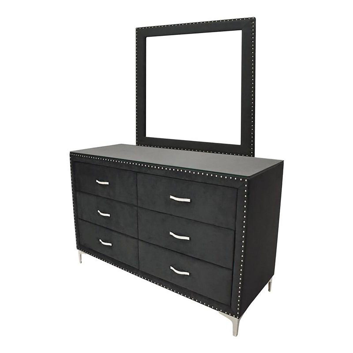 Crown Mark Furniture Lucinda 6 Drawer Dresser in Black - Ideal Furniture (Fresno,CA)