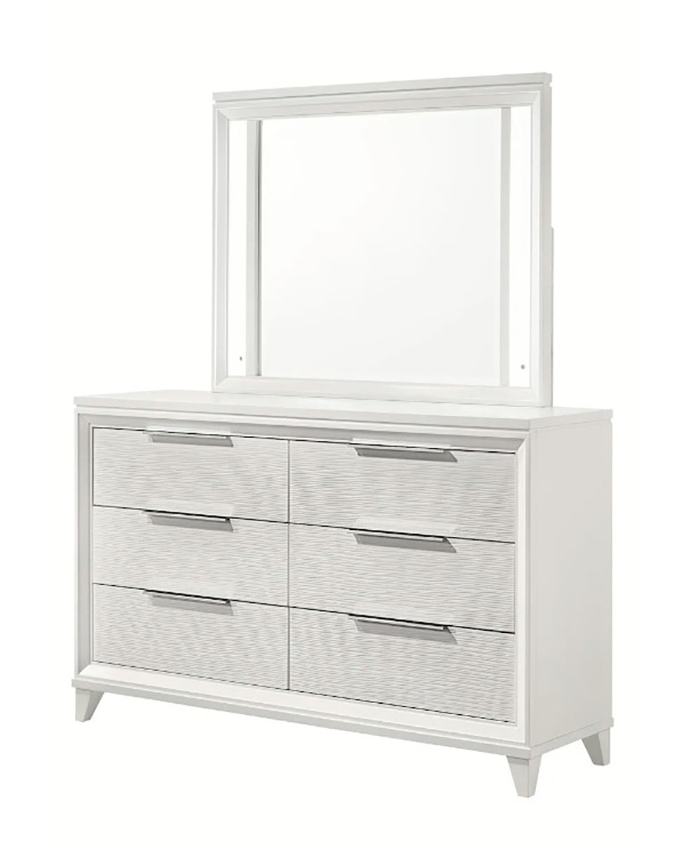 Crown Mark Furniture Cressida 6 Drawer Dresser in White - Ideal Furniture (Fresno,CA)