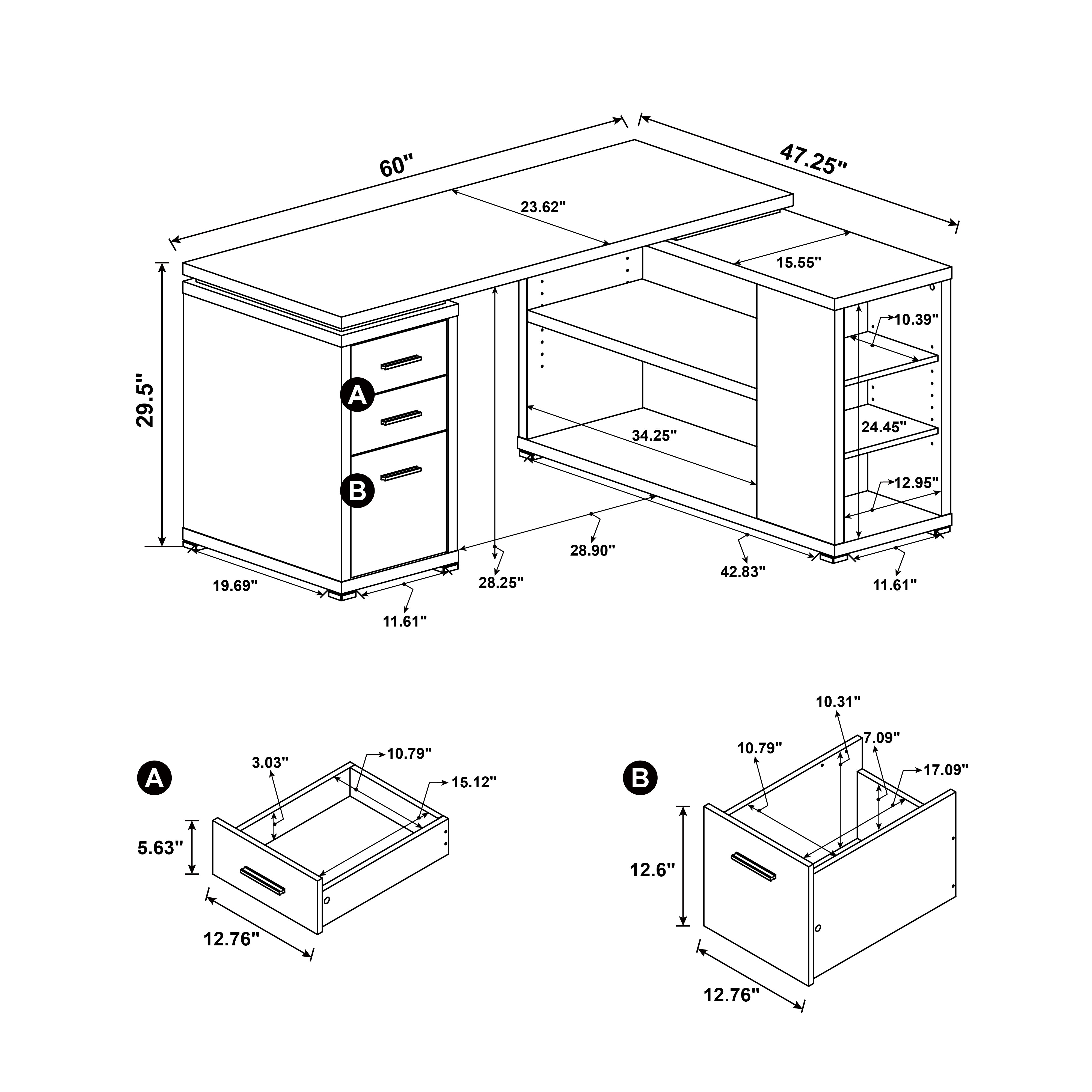 Yvette Computer Desk - Ideal Furniture (Fresno,CA)