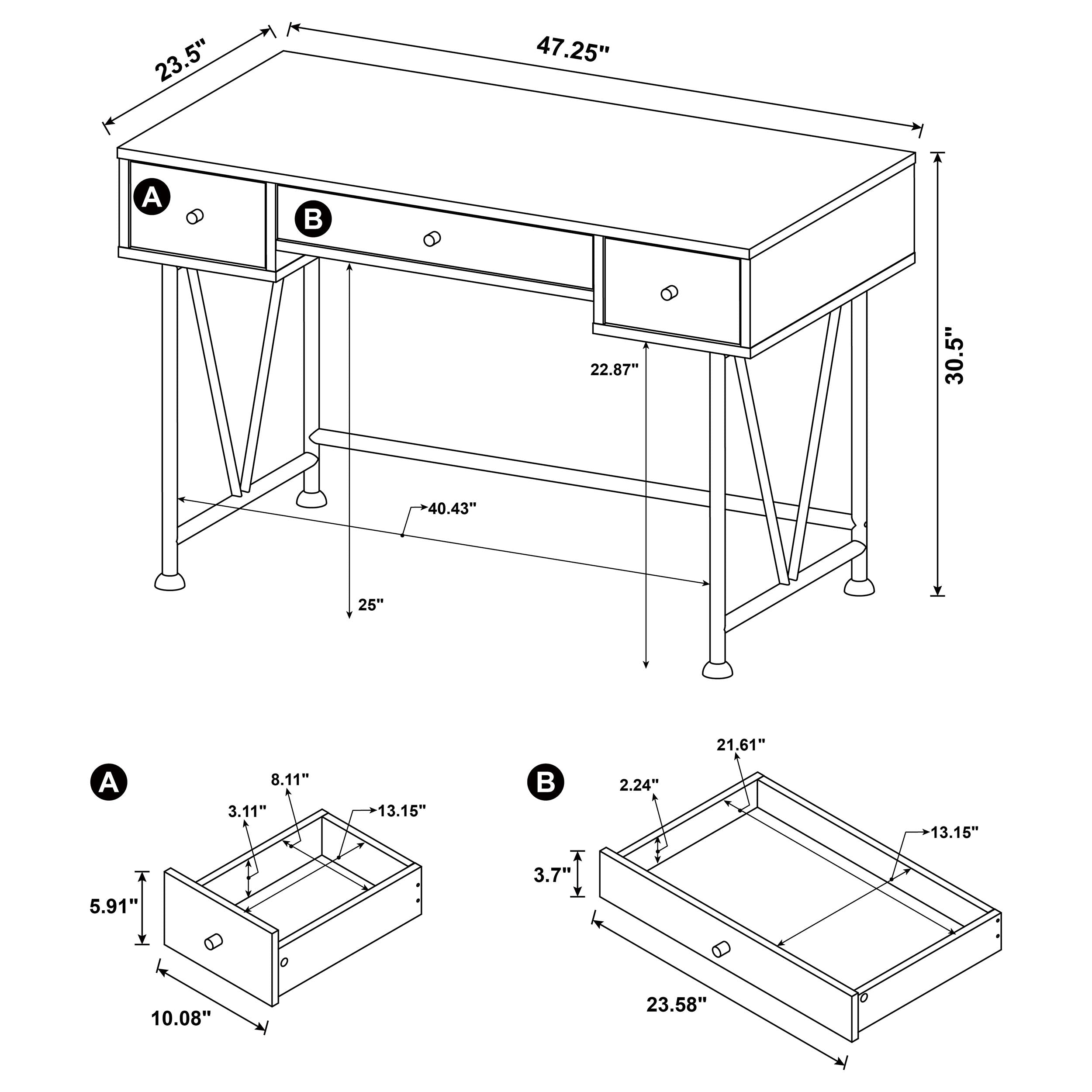 Analiese Desk Set - Ideal Furniture (Fresno,CA)