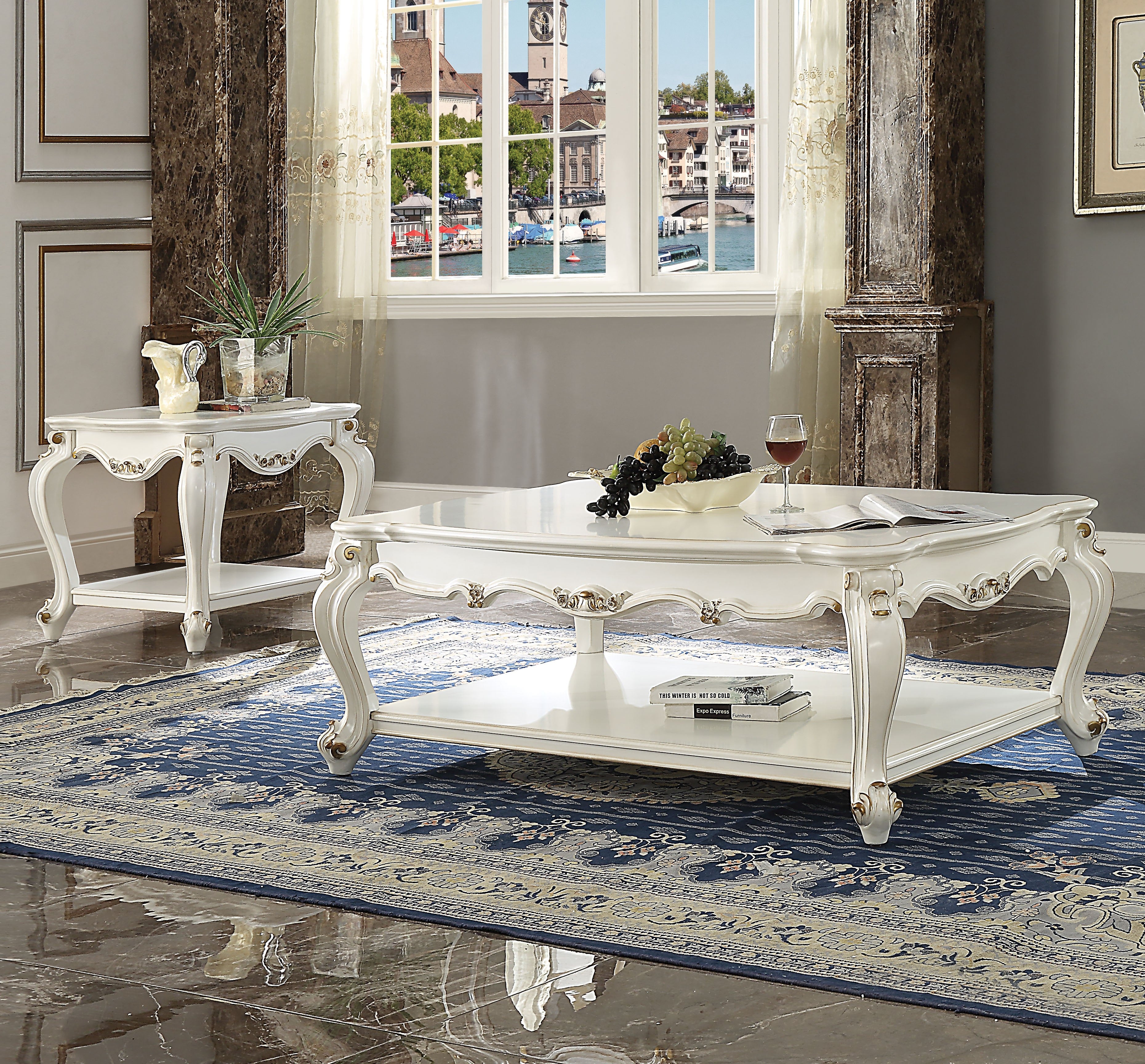 Picardy Antique Pearl Coffee Table - Ideal Furniture (Fresno,CA)