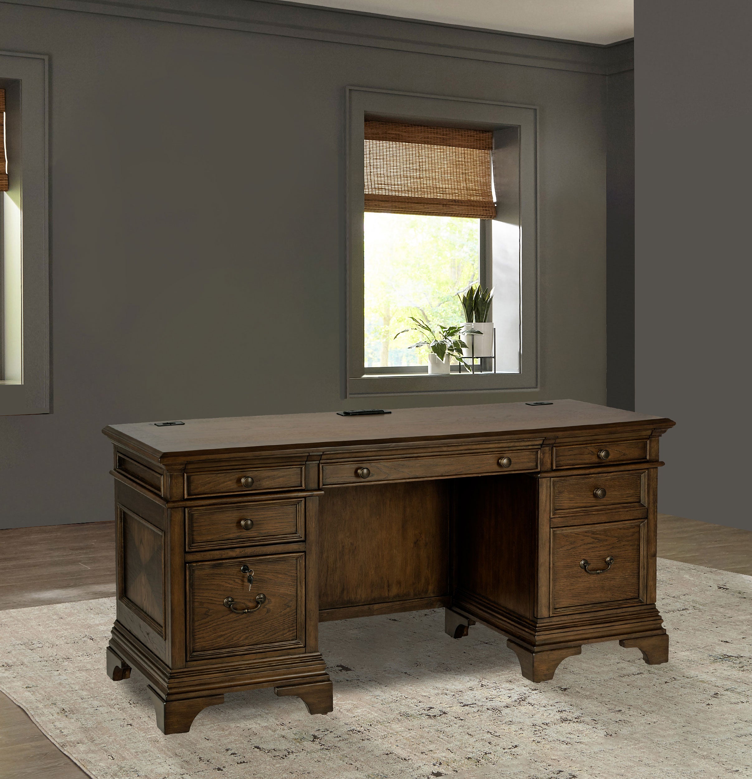 Hartshill Credenza Desk - Ideal Furniture (Fresno,CA)