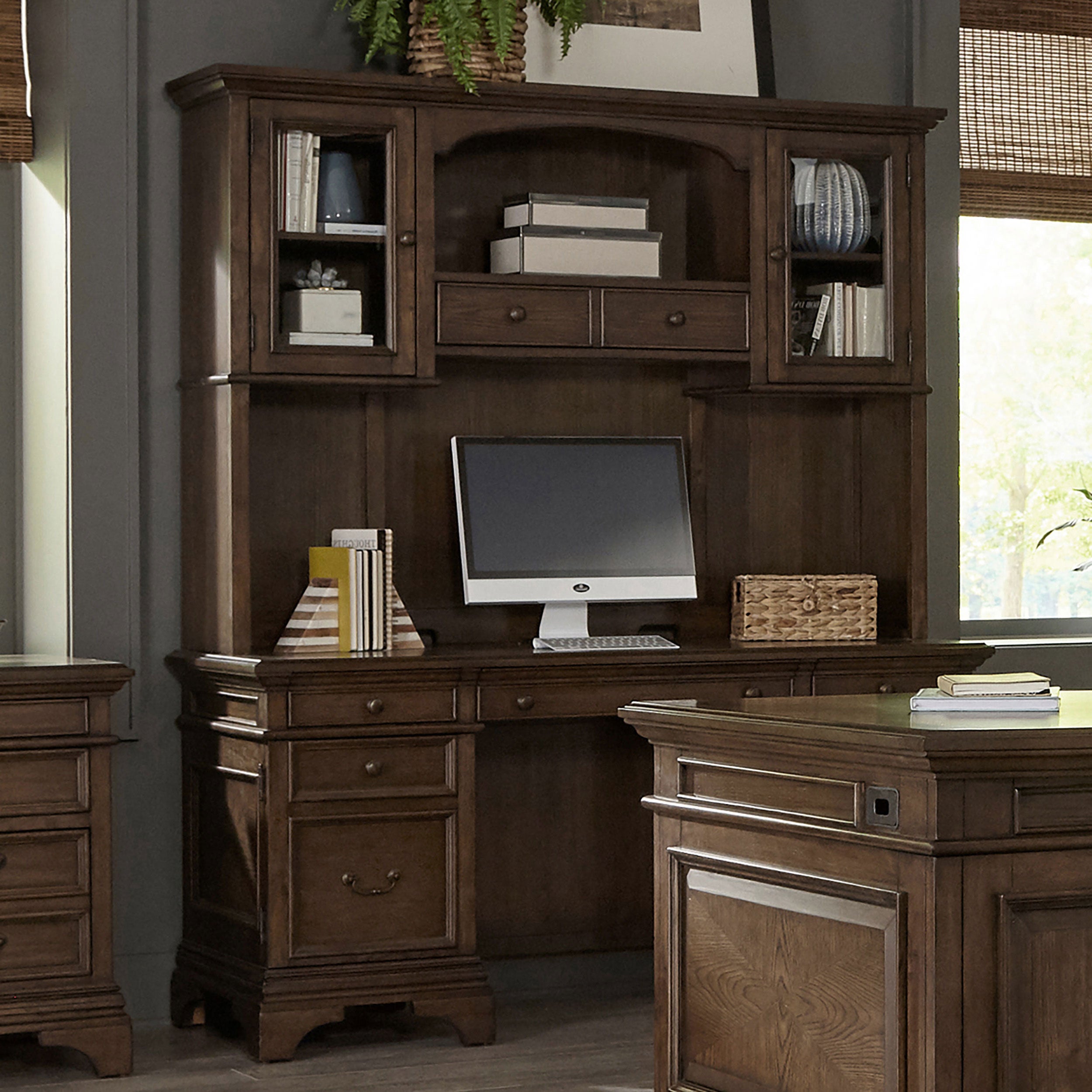 Hartshill Credenza Desk with Hutch - Ideal Furniture (Fresno,CA)