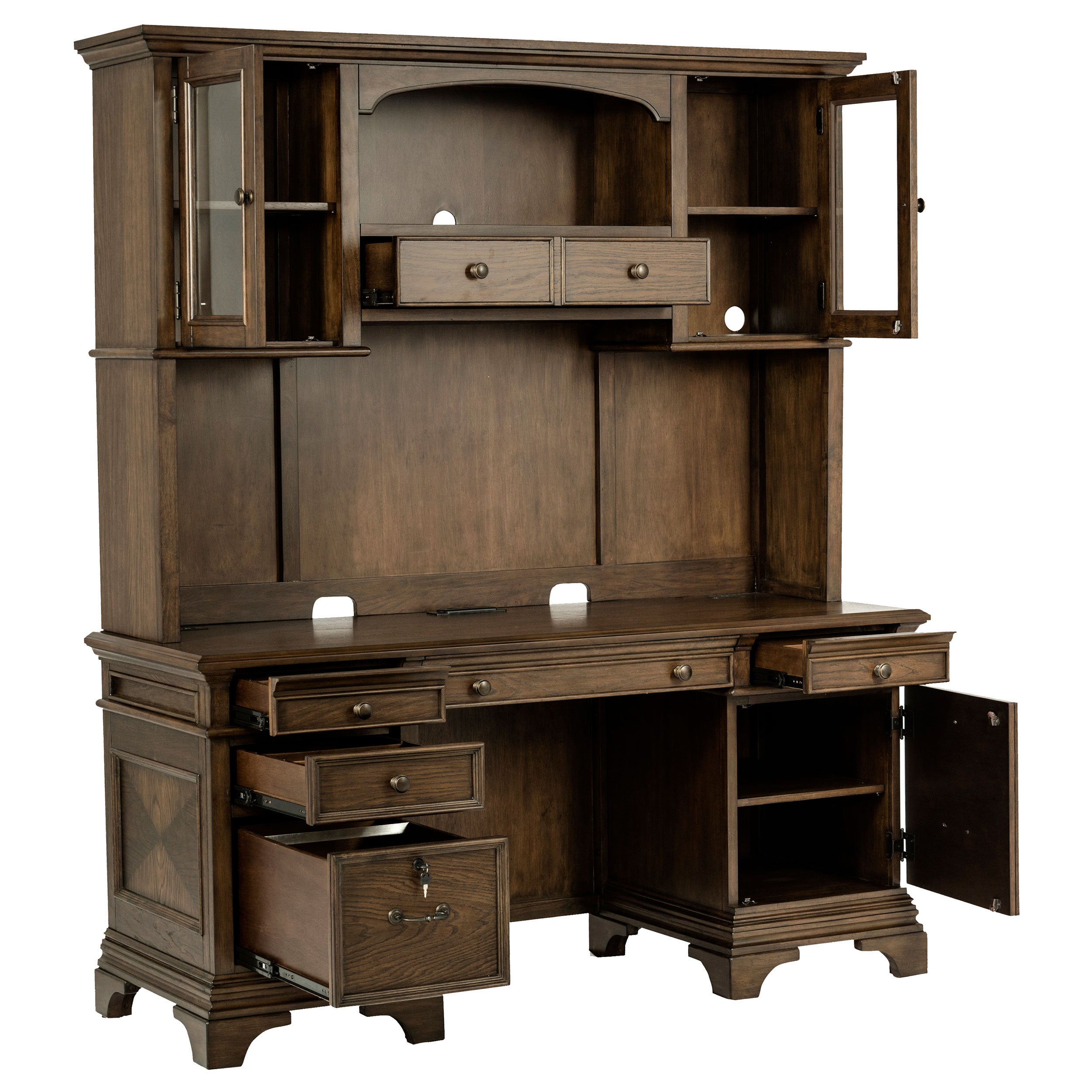 Hartshill Credenza Desk with Hutch - Ideal Furniture (Fresno,CA)
