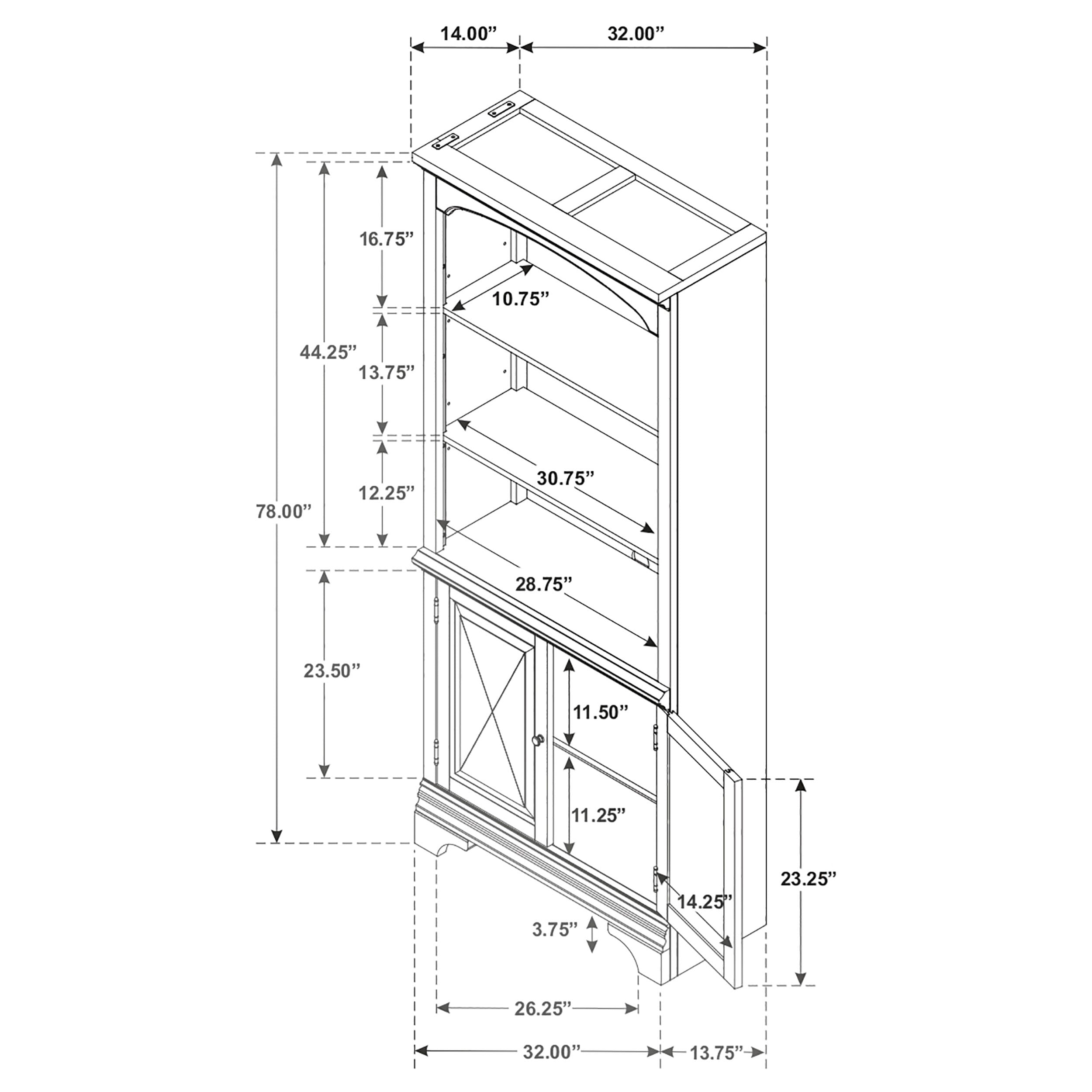 Hartshill Bookcase with Cabinet - Ideal Furniture (Fresno,CA)