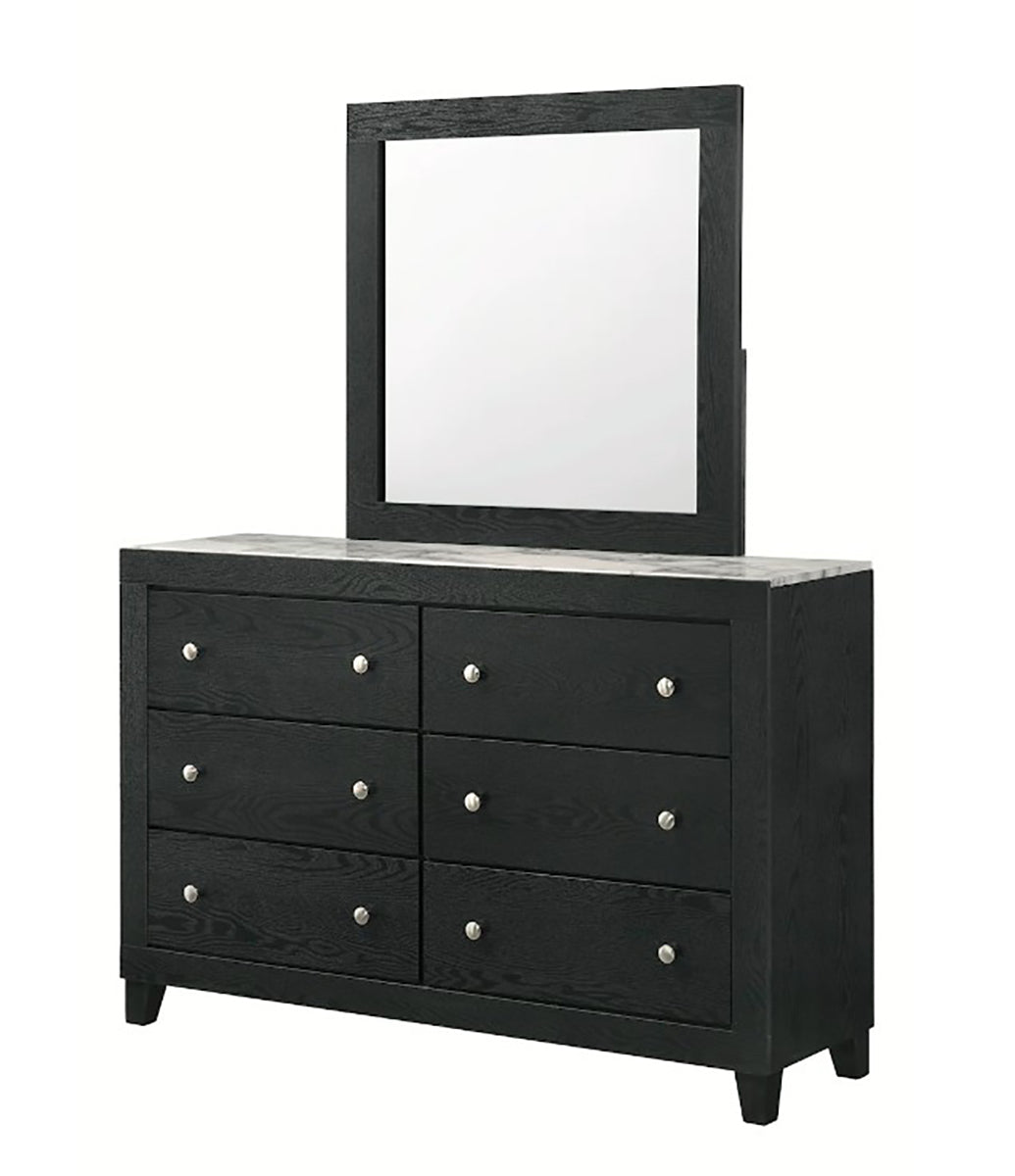 Crown Mark Furniture Cadence 6 Drawer Dresser in Black - Ideal Furniture (Fresno,CA)