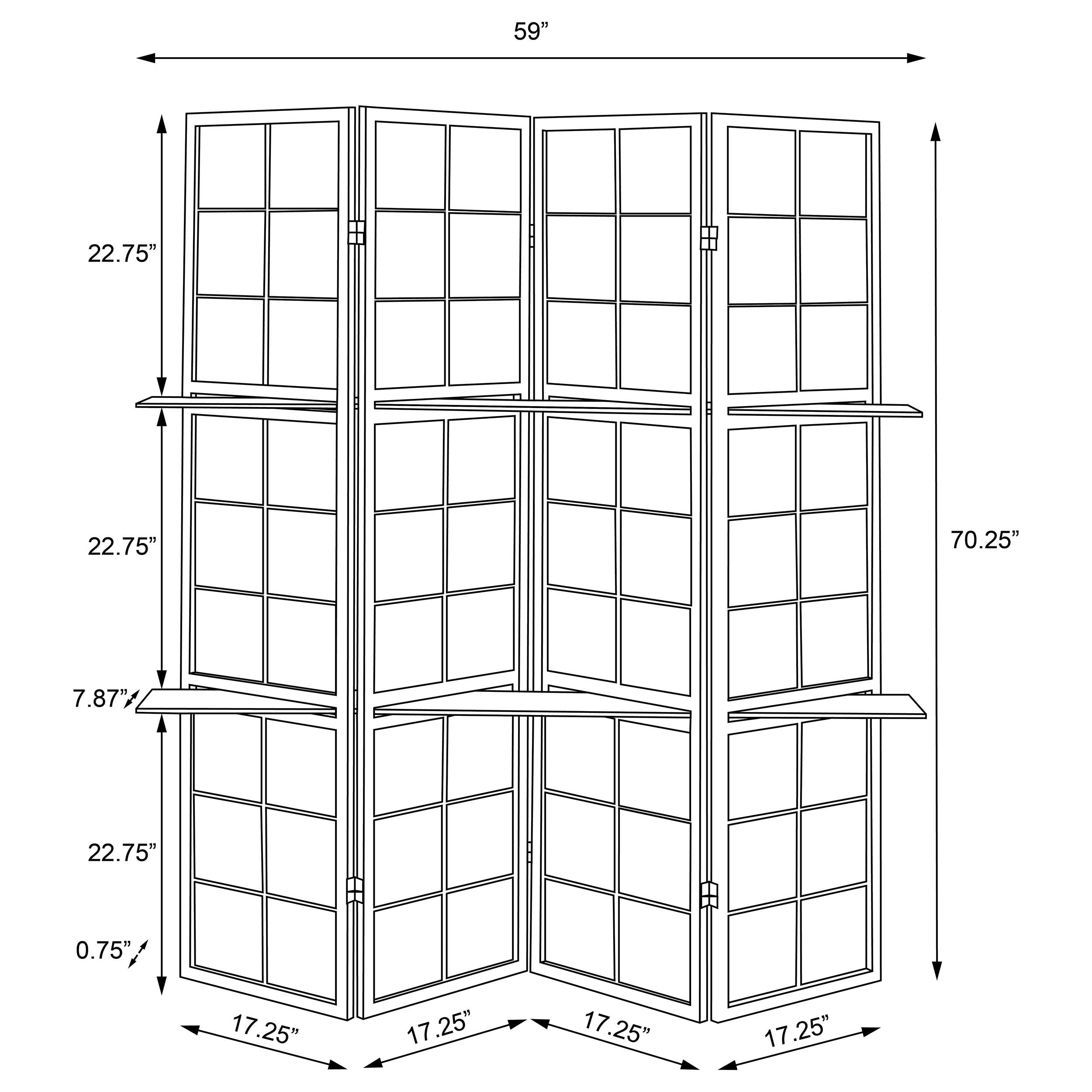 Iggy Four-Panel Room Divider - Ideal Furniture (Fresno,CA)