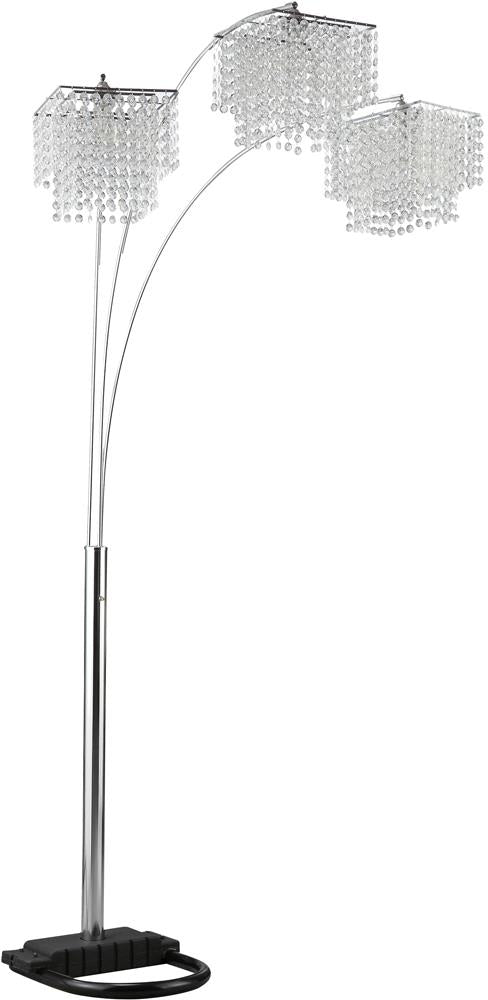 Miriam Crystal Drop Shade Floor Lamp Chrome - Ideal Furniture (Fresno,CA)