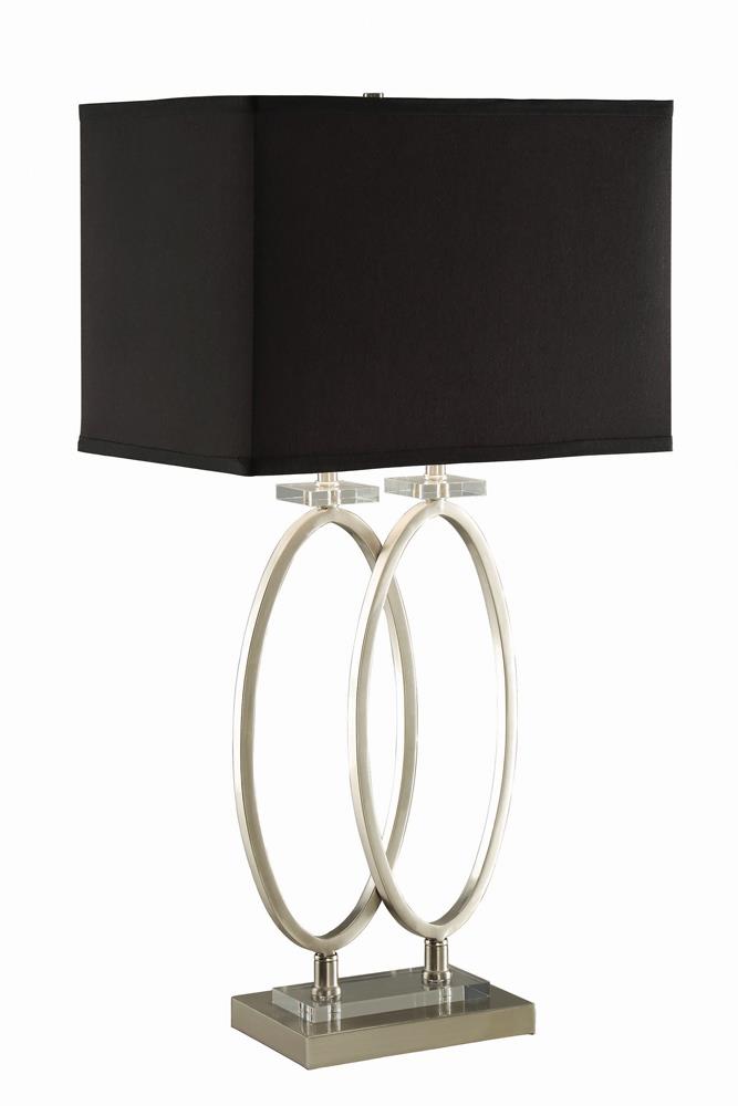 Izuku Rectangular Shade Table Lamp Black and Brushed Nickel - Ideal Furniture (Fresno,CA)