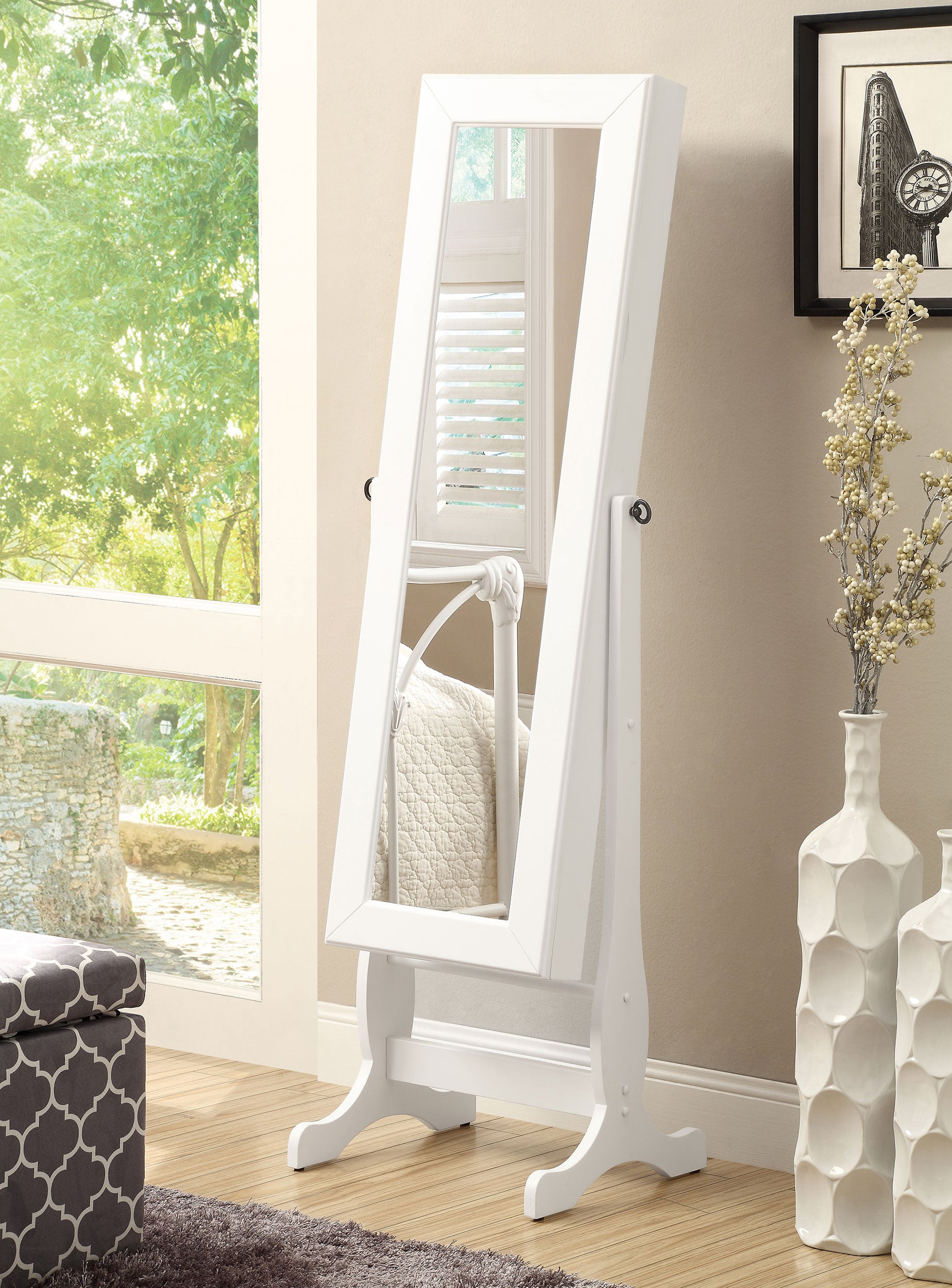 Batista Jewelry Cheval Mirror - Ideal Furniture (Fresno,CA)