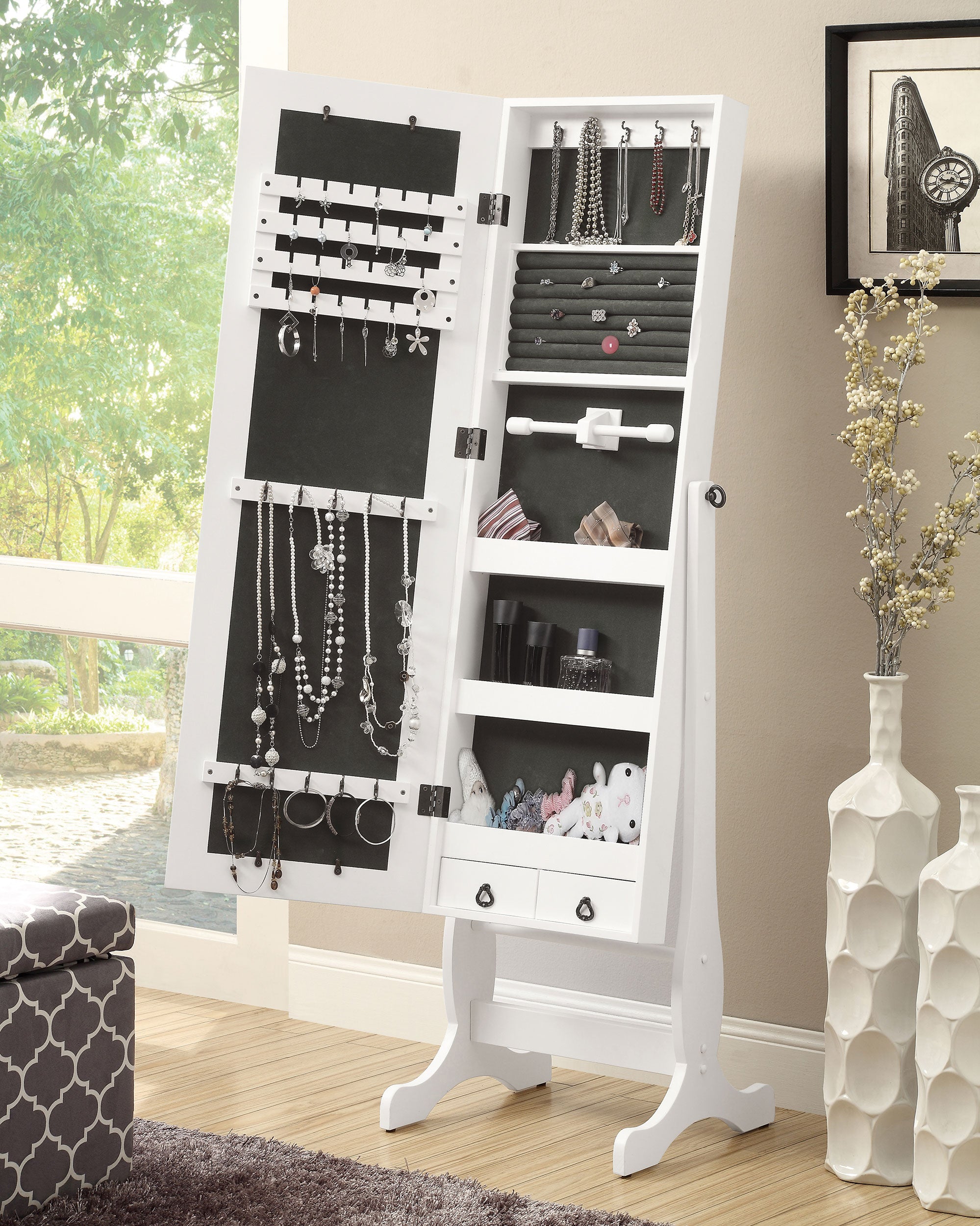 Batista Jewelry Cheval Mirror - Ideal Furniture (Fresno,CA)