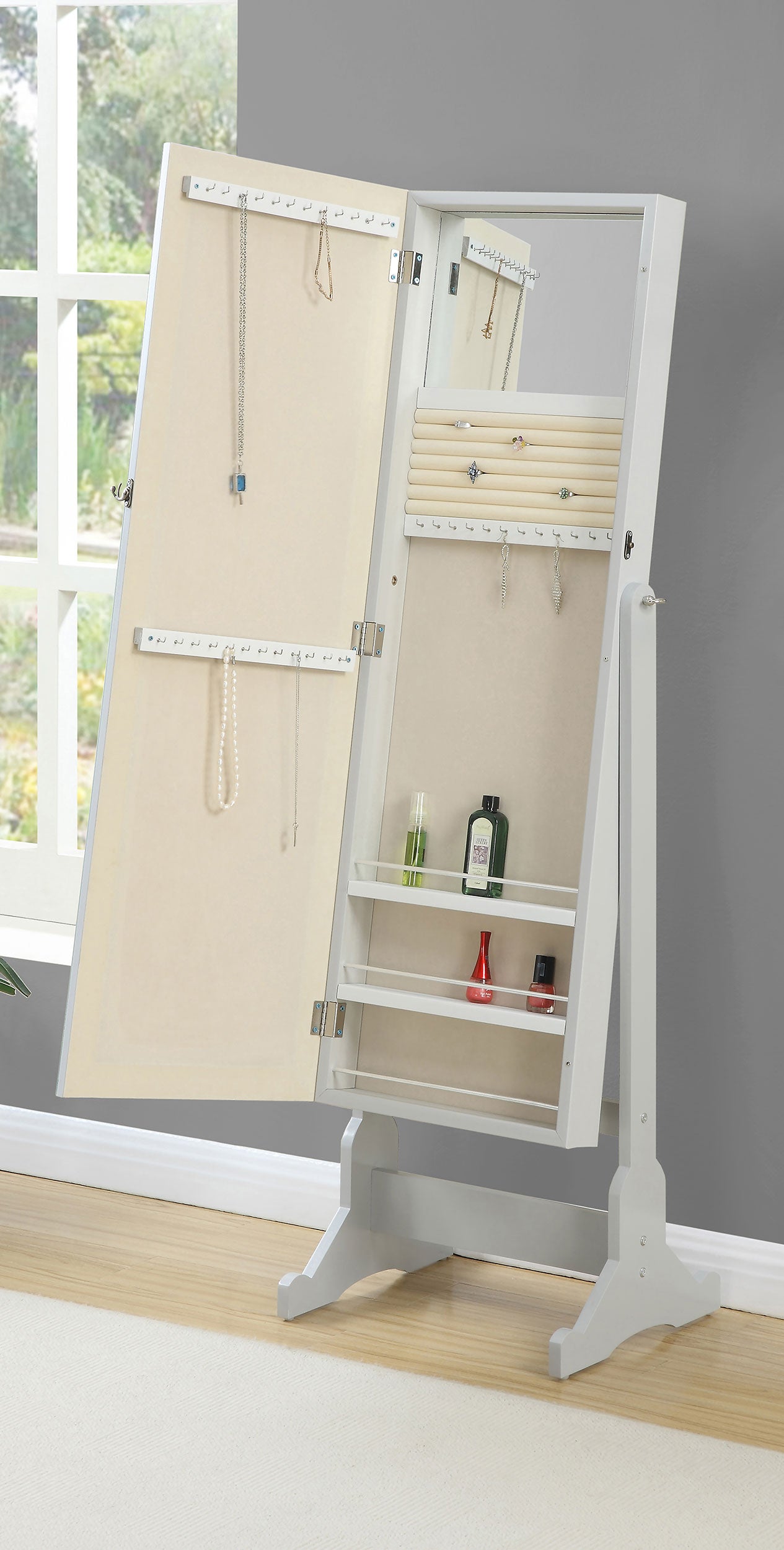 Yvonne Jewelry Cheval Mirror - Ideal Furniture (Fresno,CA)