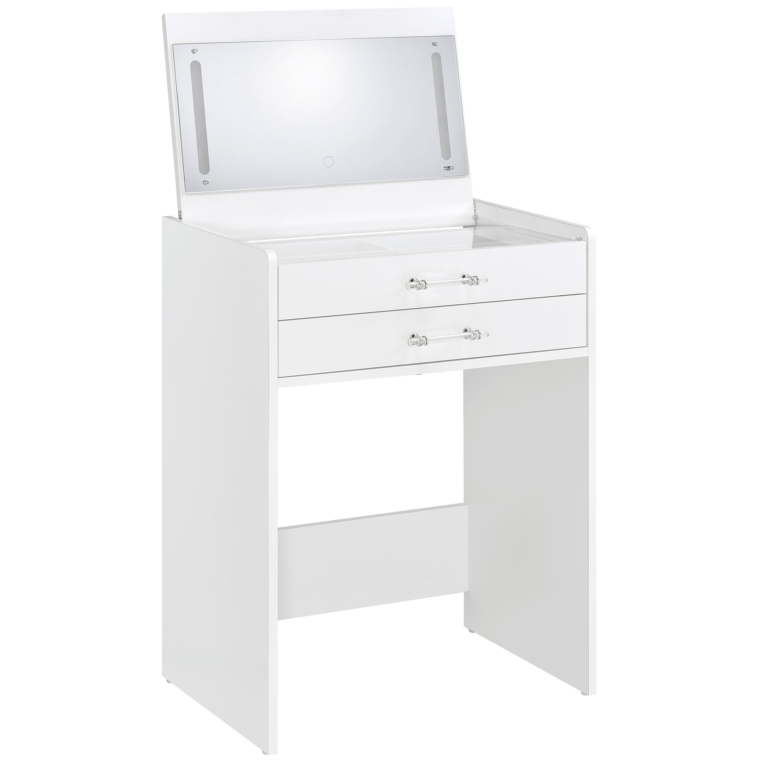 Danbury Makeup Vanity Table with LED Mirror and Stool - Ideal Furniture (Fresno,CA)