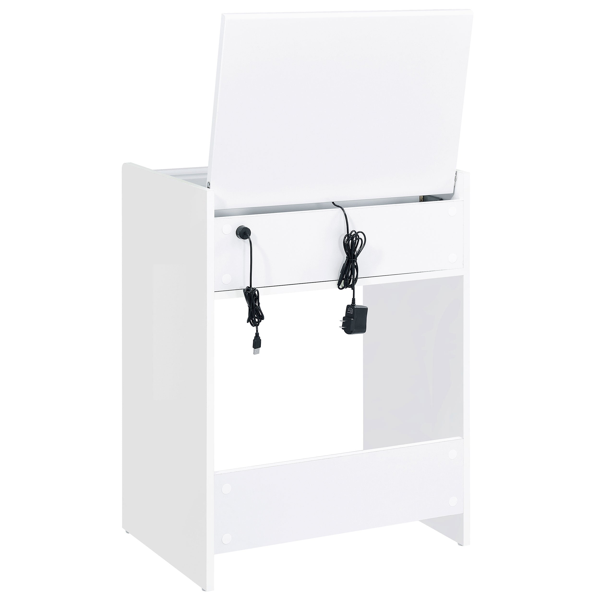 Danbury Makeup Vanity Table with LED Mirror and Stool - Ideal Furniture (Fresno,CA)