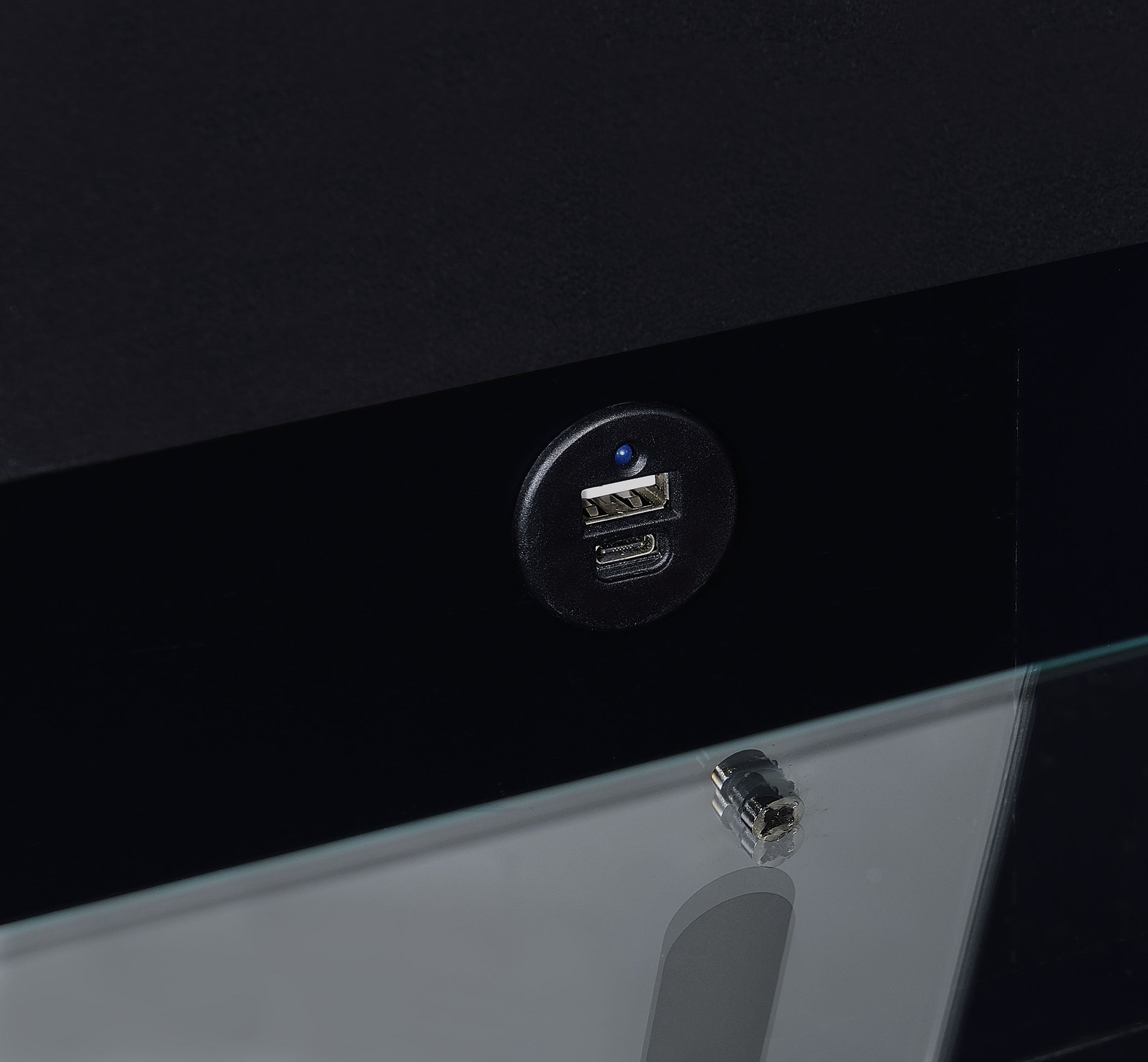 Danbury Makeup Vanity Table with LED Mirror and Stool - Ideal Furniture (Fresno,CA)