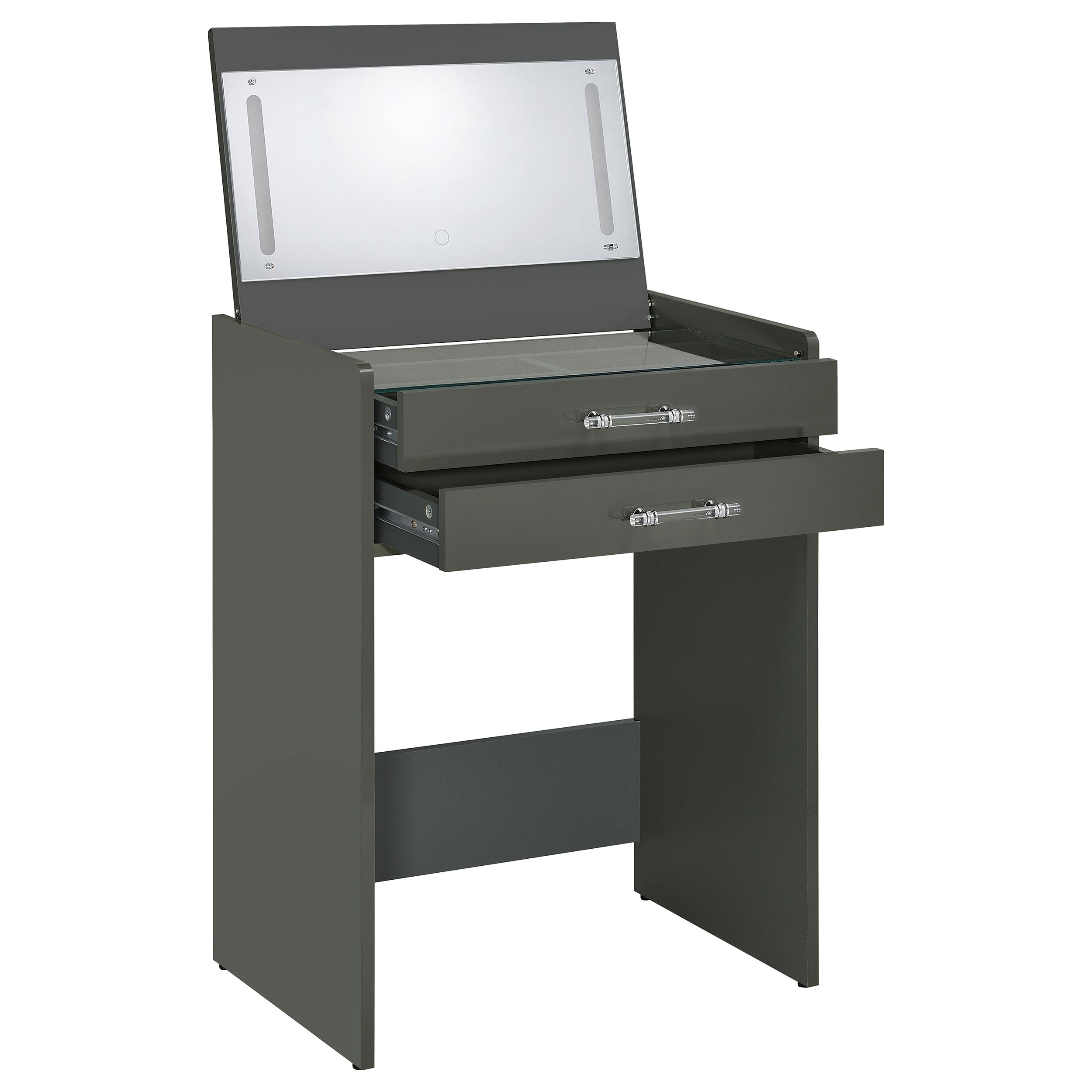 Danbury Makeup Vanity Table with LED Mirror and Stool - Ideal Furniture (Fresno,CA)