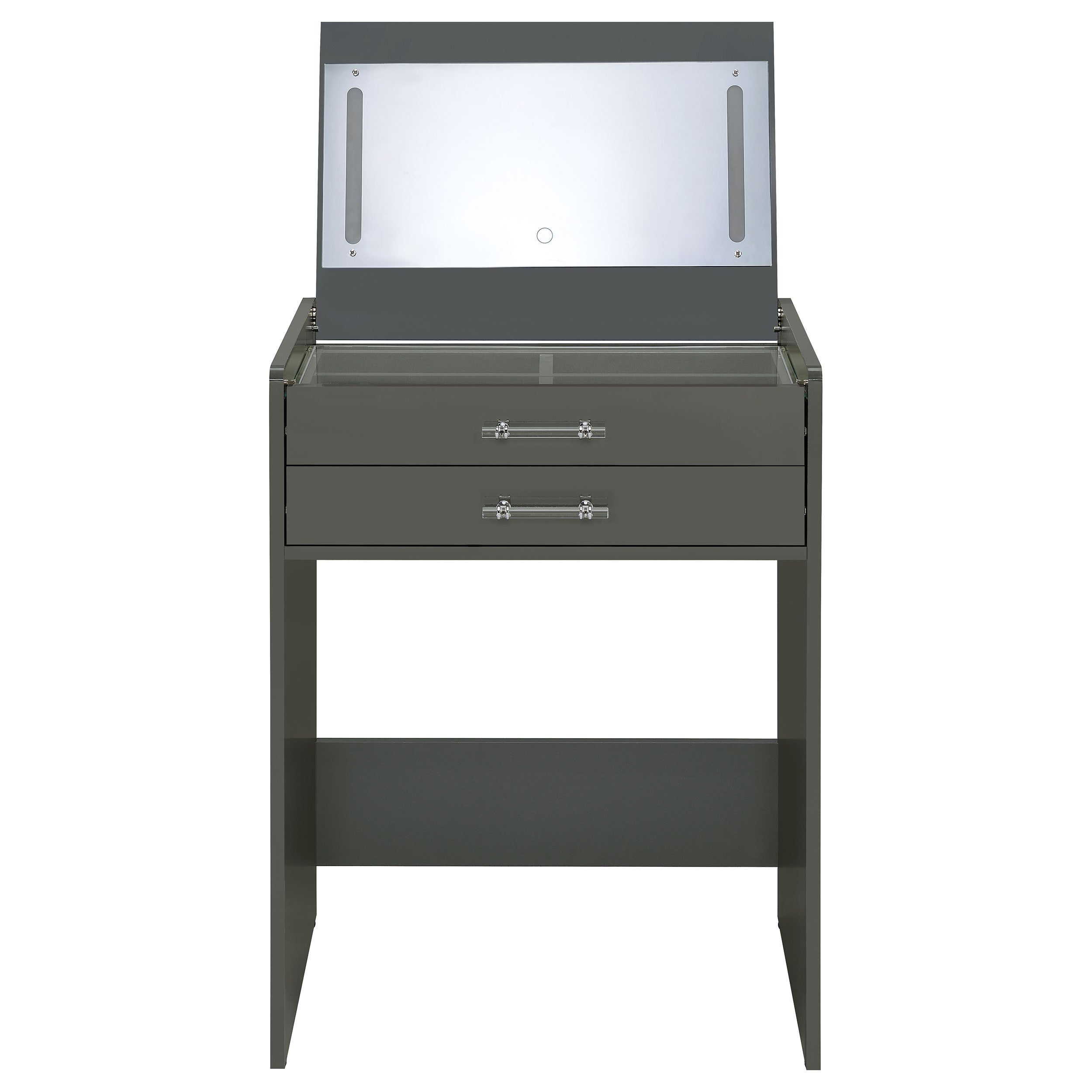 Danbury Makeup Vanity Table with LED Mirror and Stool - Ideal Furniture (Fresno,CA)