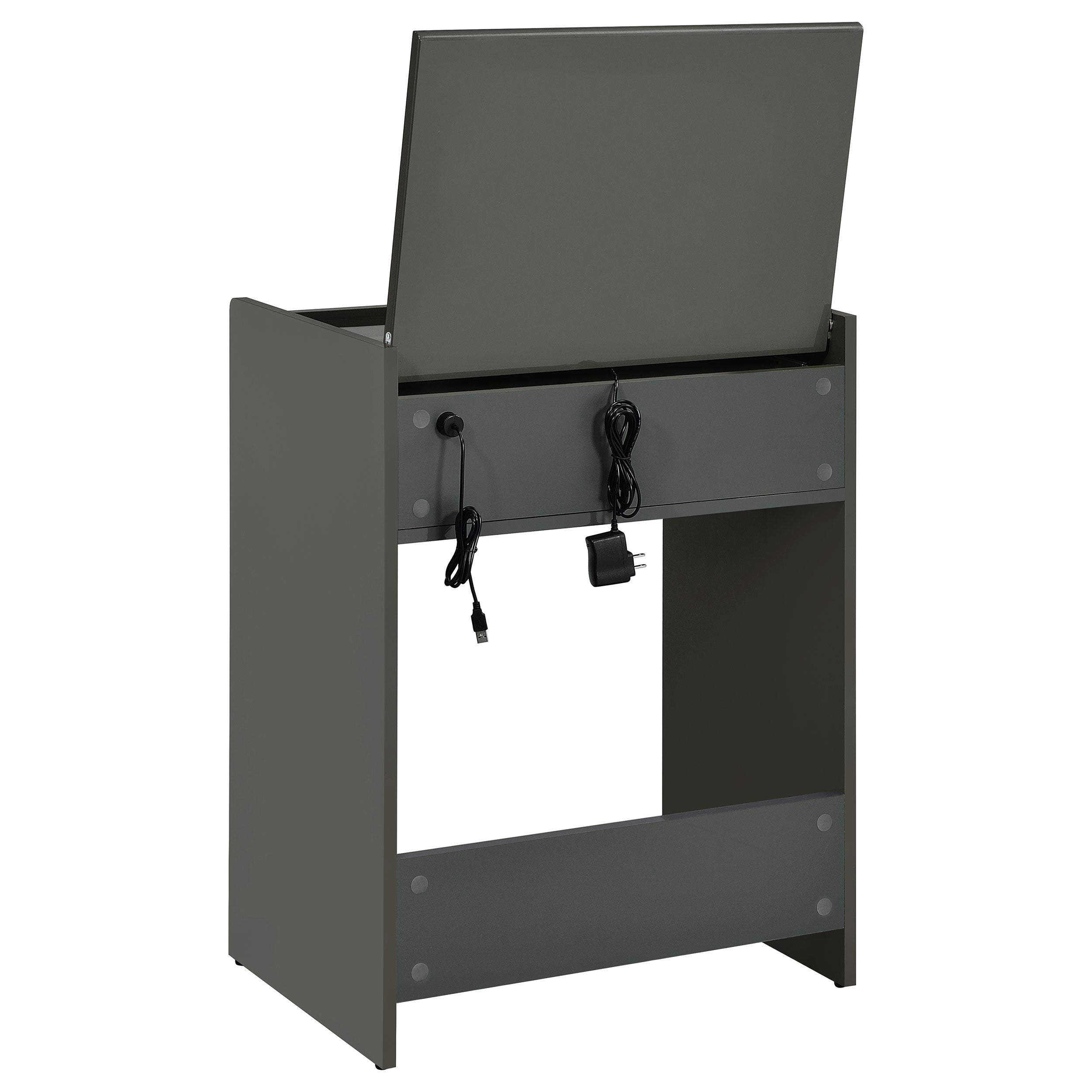Danbury Makeup Vanity Table with LED Mirror and Stool - Ideal Furniture (Fresno,CA)