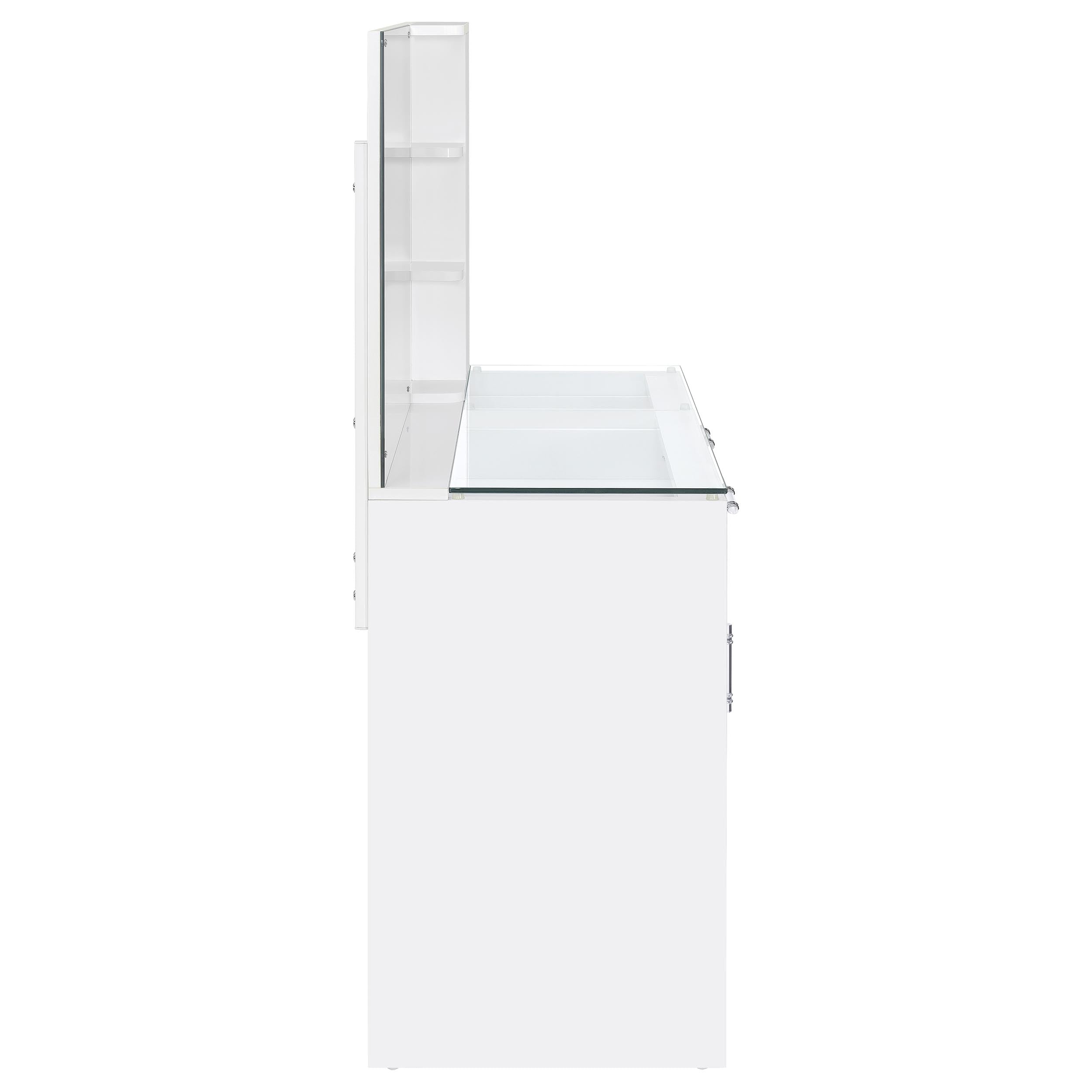 Flora Makeup Vanity Table with LED Mirror and Stool - Ideal Furniture (Fresno,CA)