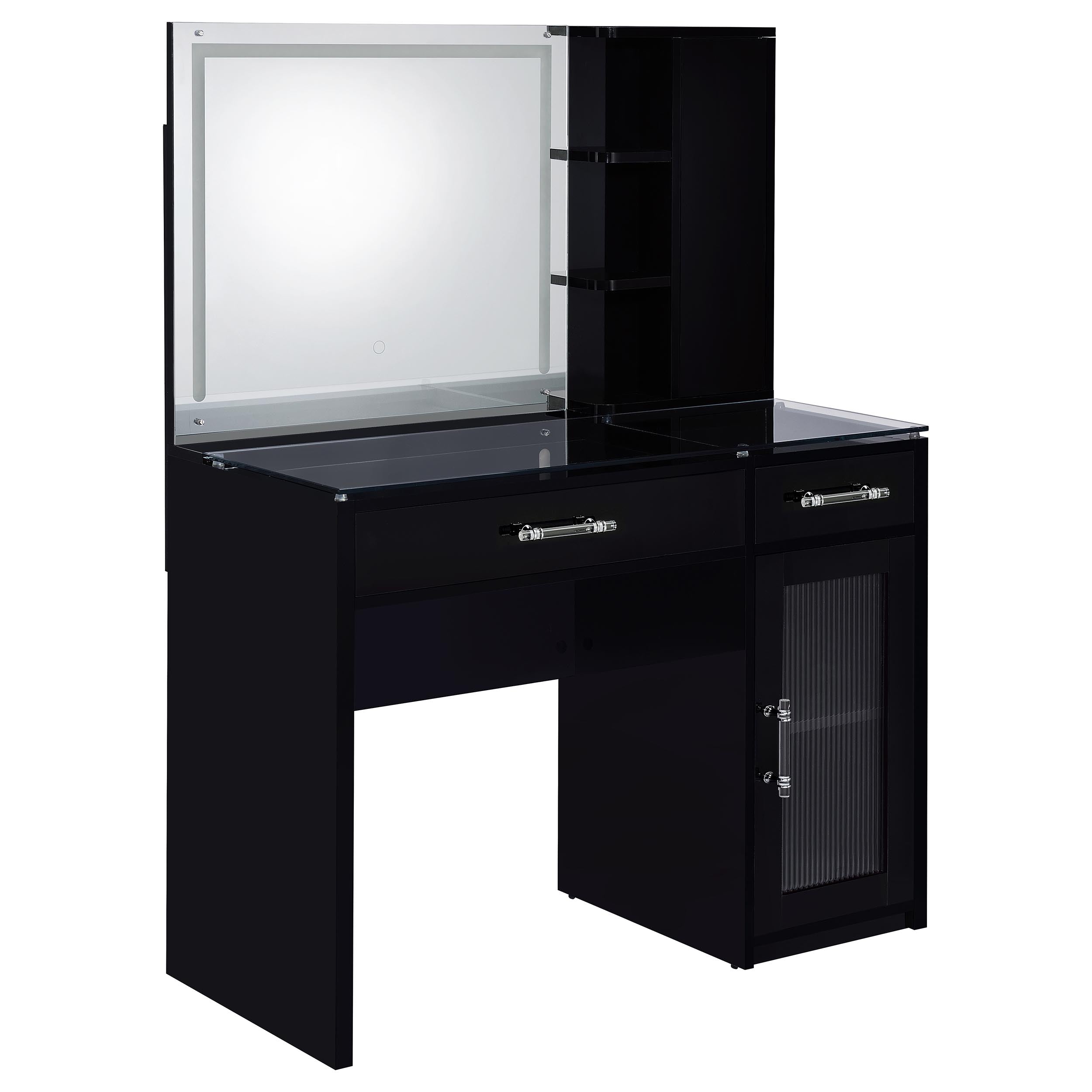 Flora Makeup Vanity Table with LED Mirror and Stool - Ideal Furniture (Fresno,CA)