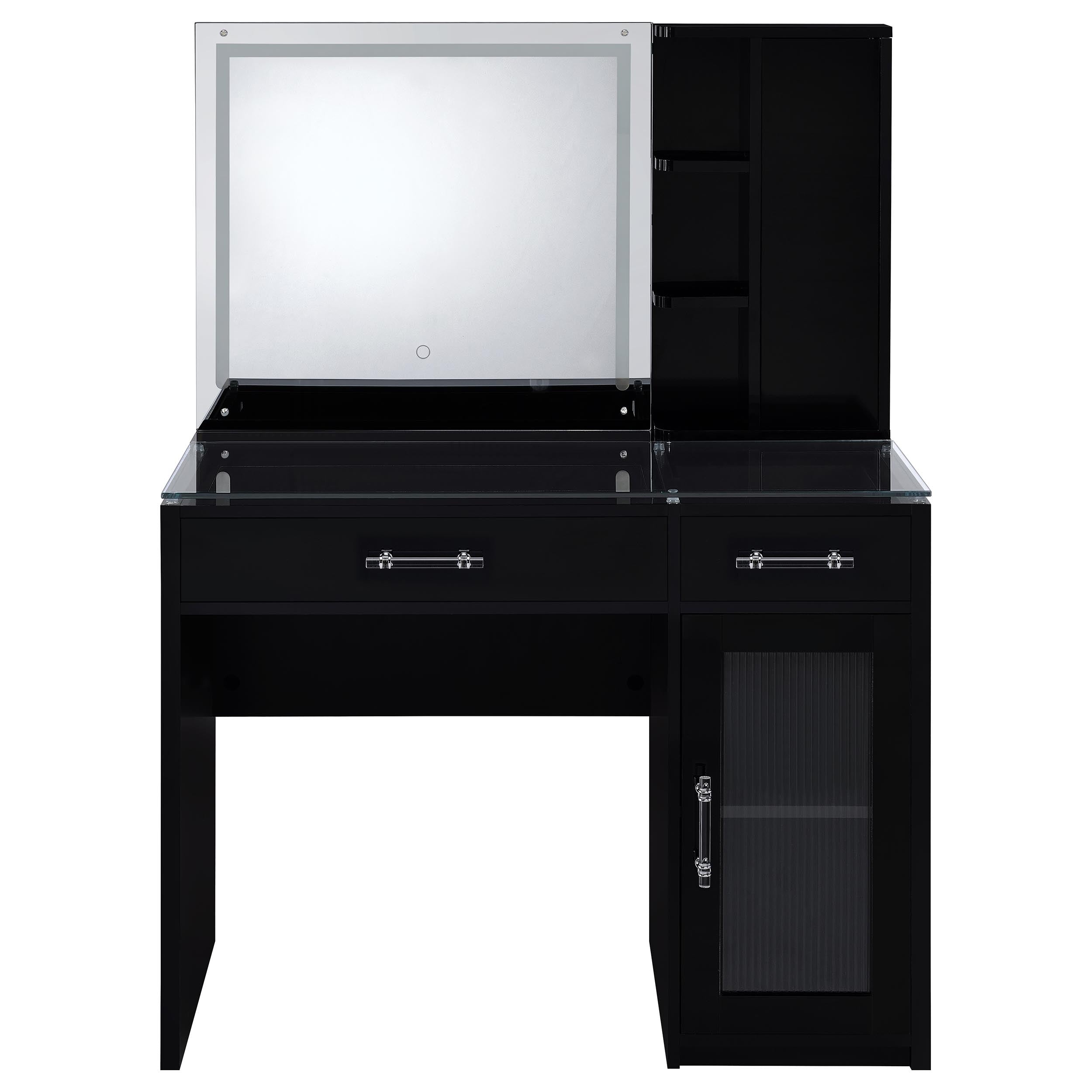 Flora Makeup Vanity Table with LED Mirror and Stool - Ideal Furniture (Fresno,CA)