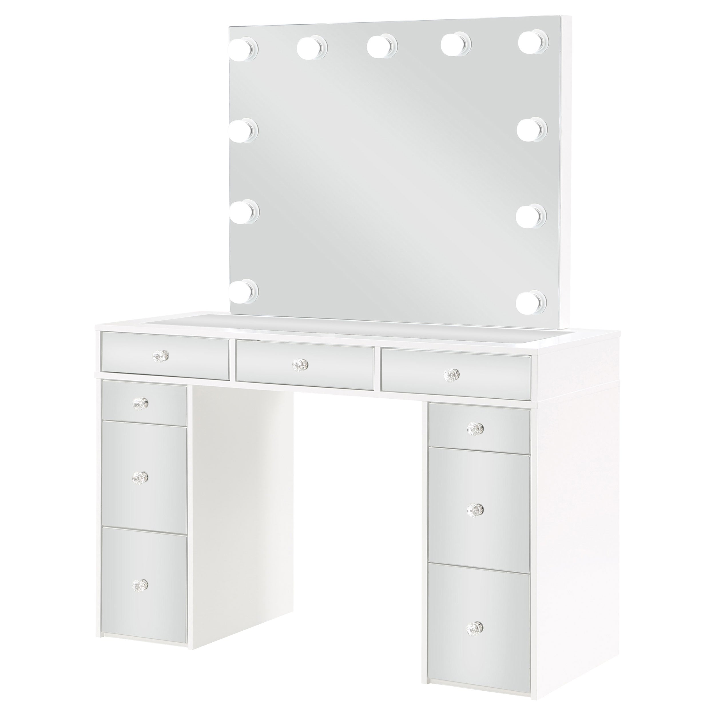 Regina Makeup Vanity Table with LED Mirror and Stool - Ideal Furniture (Fresno,CA)