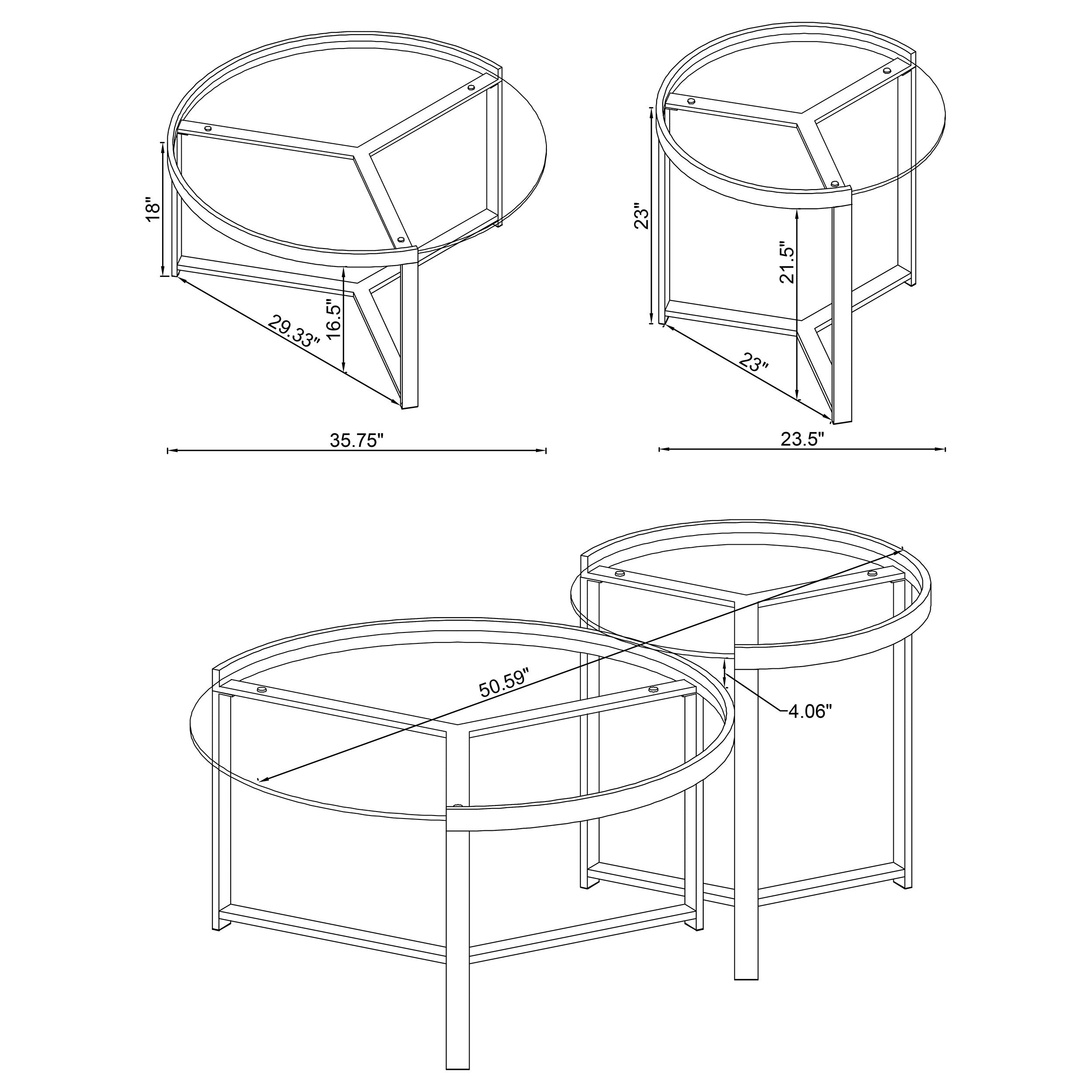 Delia Nesting Coffee Table - Ideal Furniture (Fresno,CA)