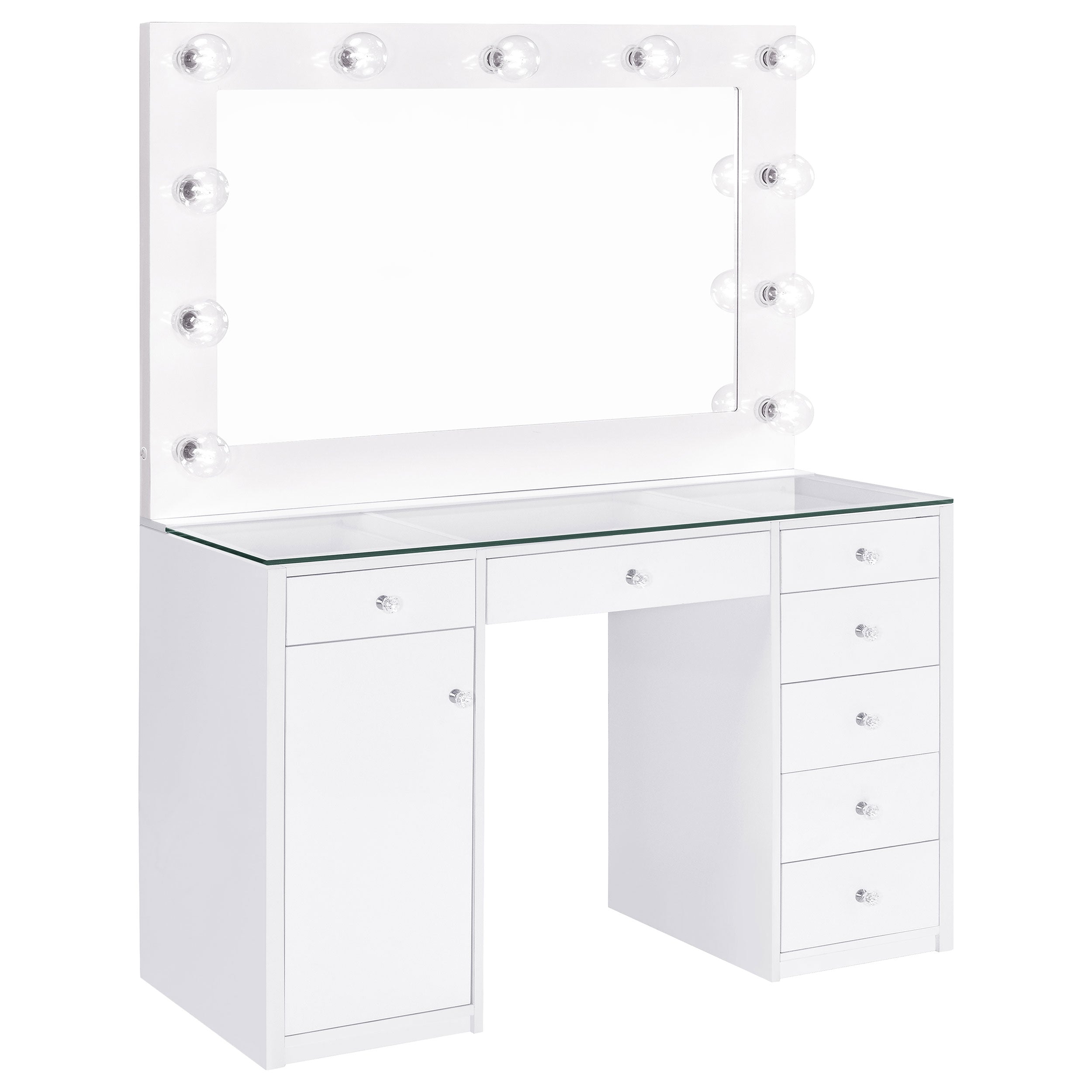Acena Makeup Vanity Table with LED Mirror - Ideal Furniture (Fresno,CA)