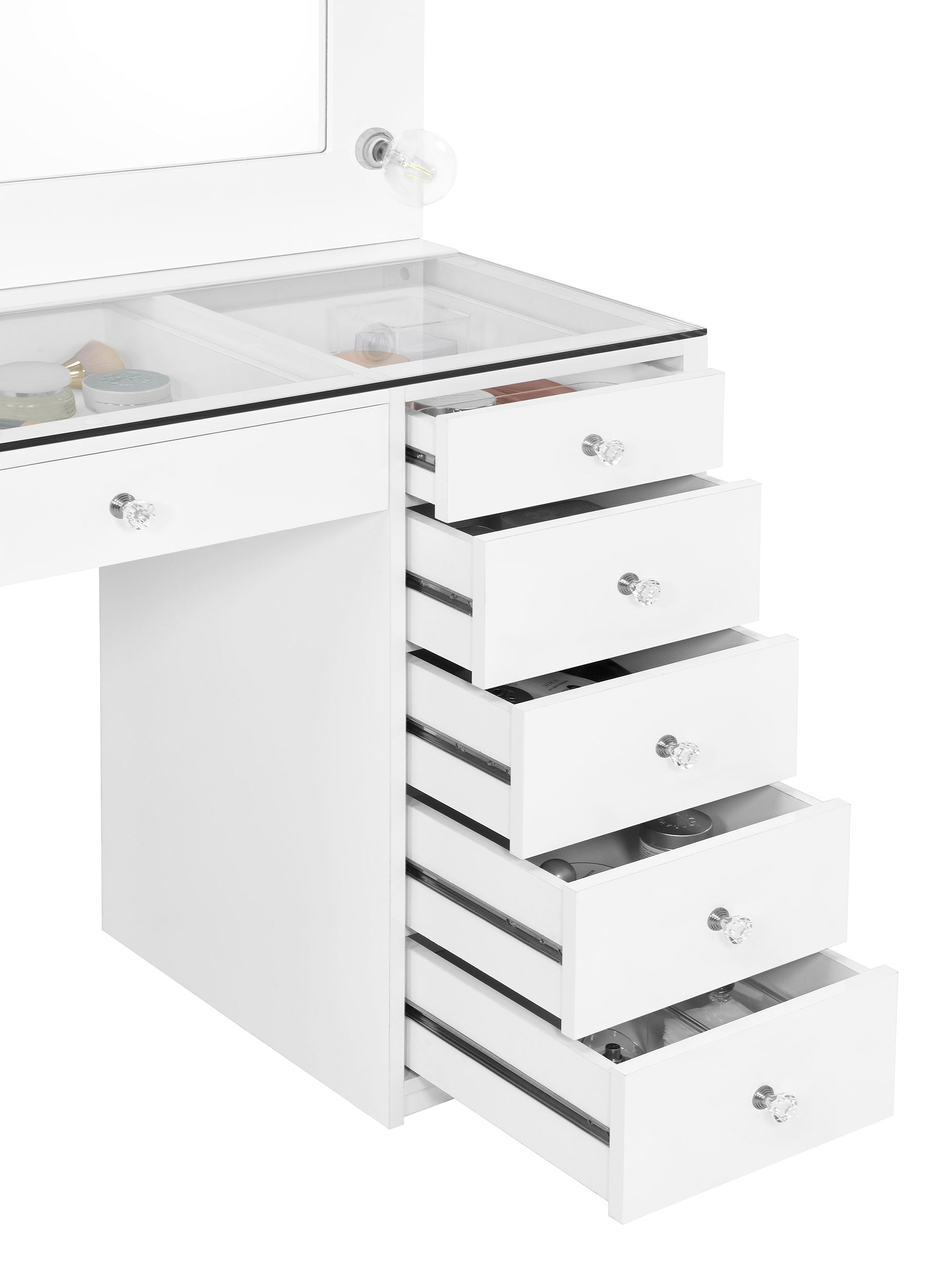 Acena Makeup Vanity Table with LED Mirror - Ideal Furniture (Fresno,CA)
