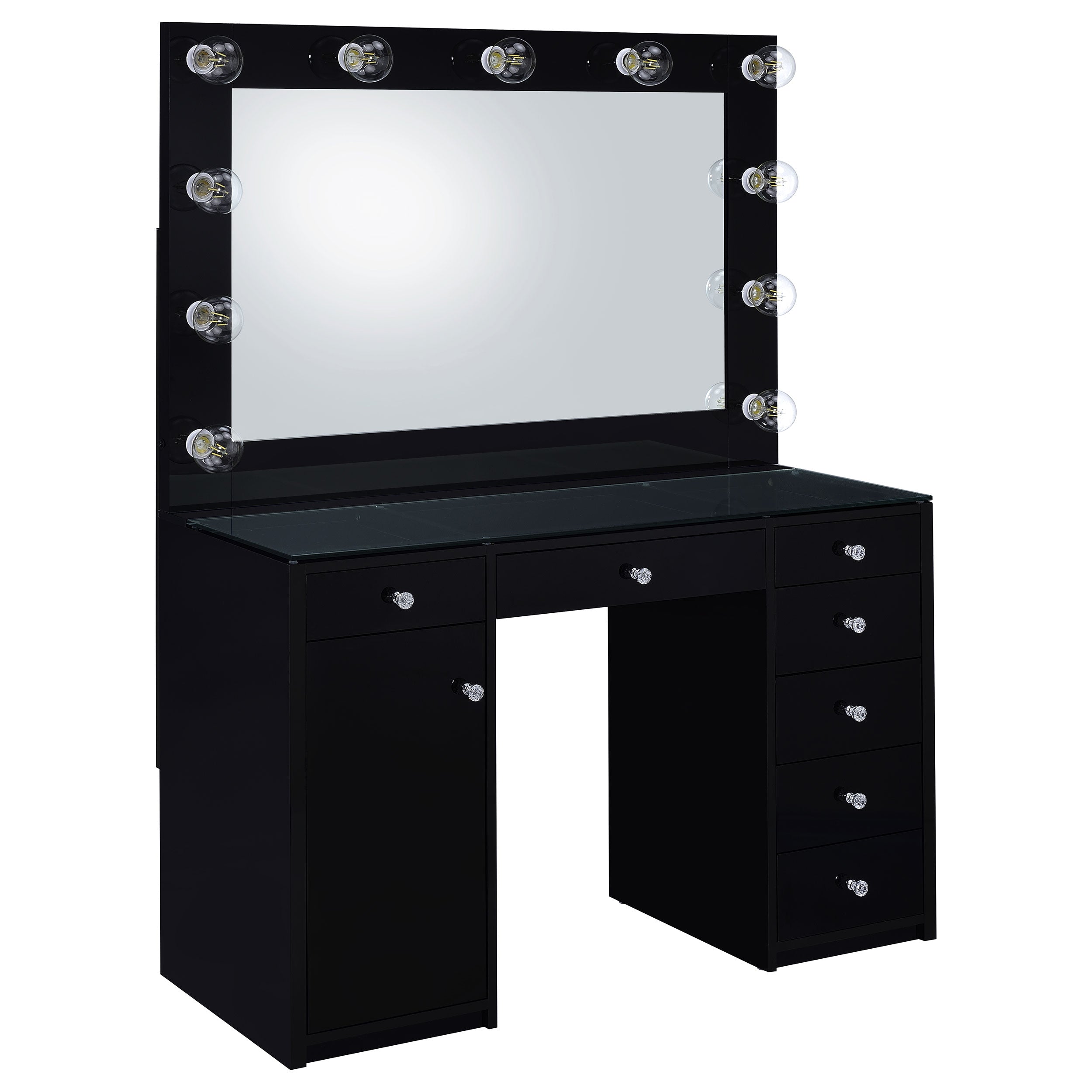 Acena Makeup Vanity Table with LED Mirror - Ideal Furniture (Fresno,CA)