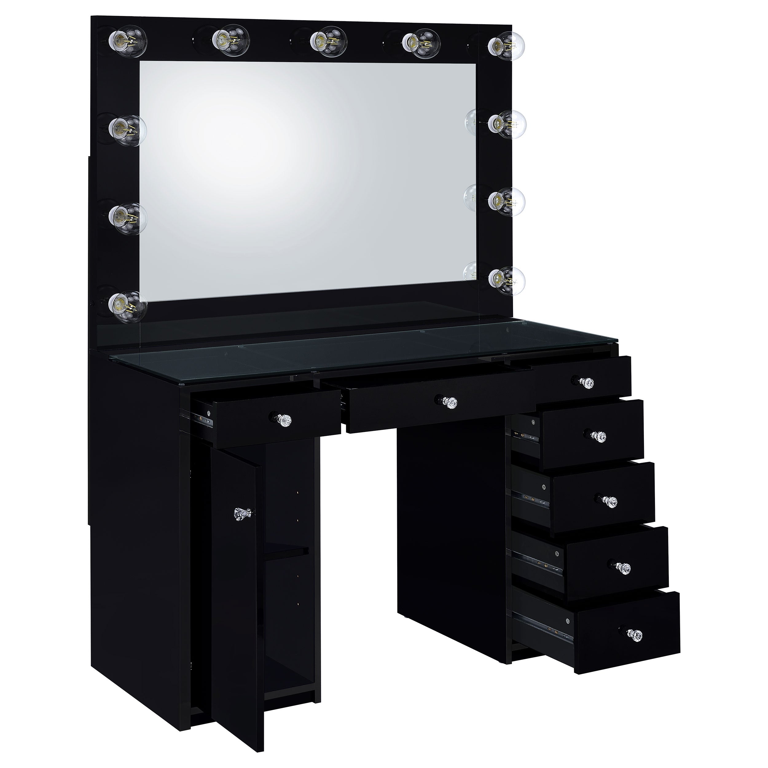 Acena Makeup Vanity Table with LED Mirror - Ideal Furniture (Fresno,CA)