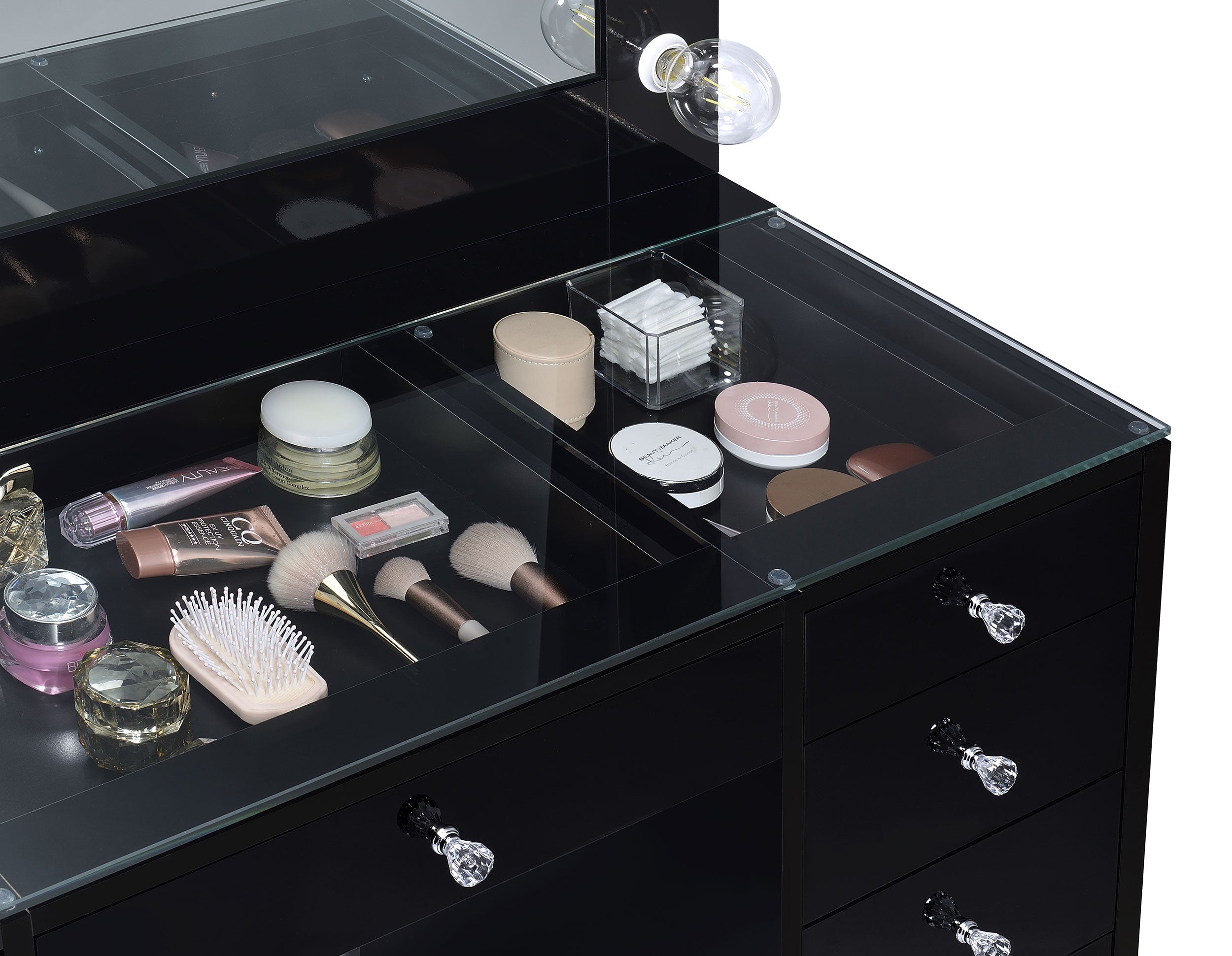 Acena Makeup Vanity Table with LED Mirror - Ideal Furniture (Fresno,CA)