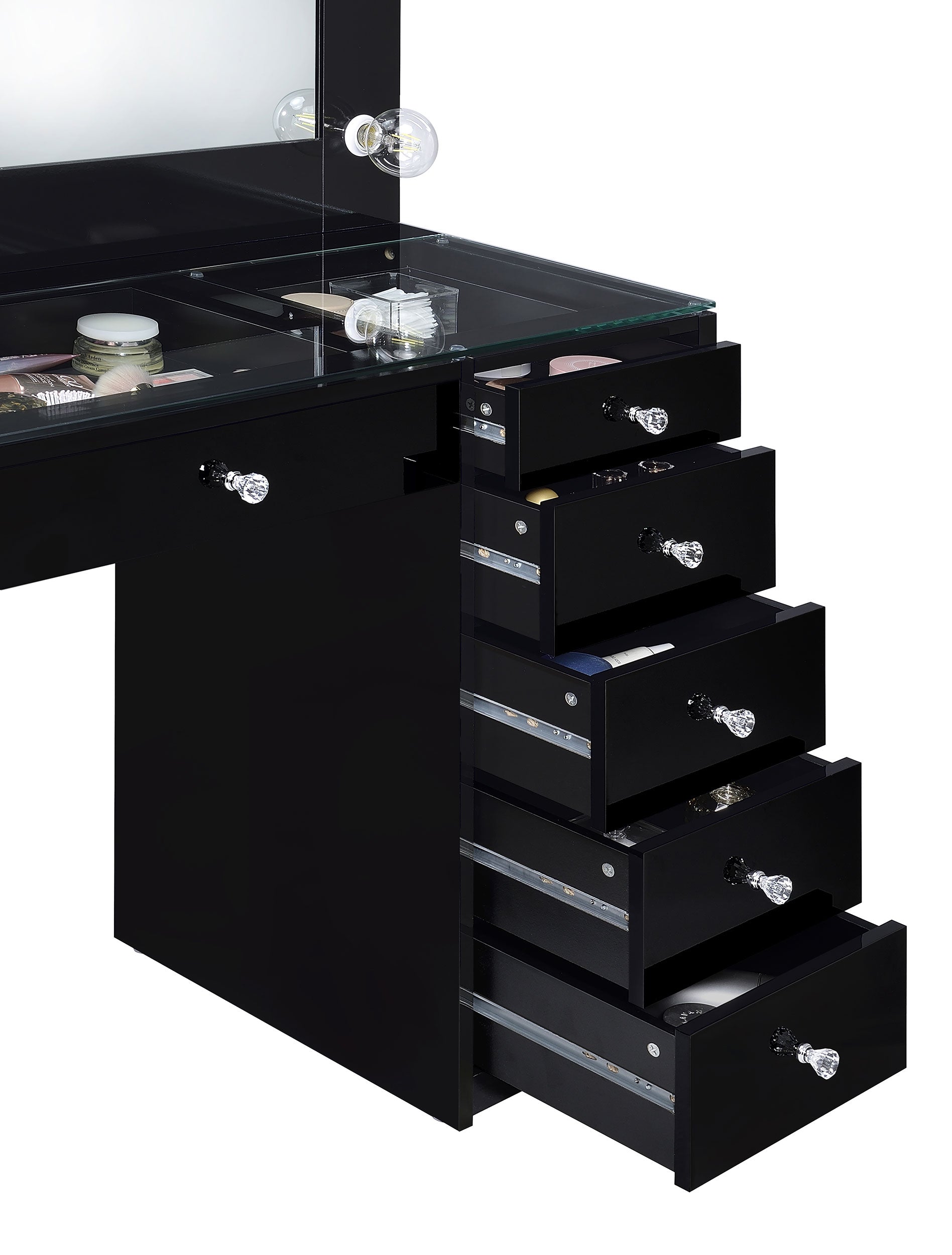 Acena Makeup Vanity Table with LED Mirror - Ideal Furniture (Fresno,CA)