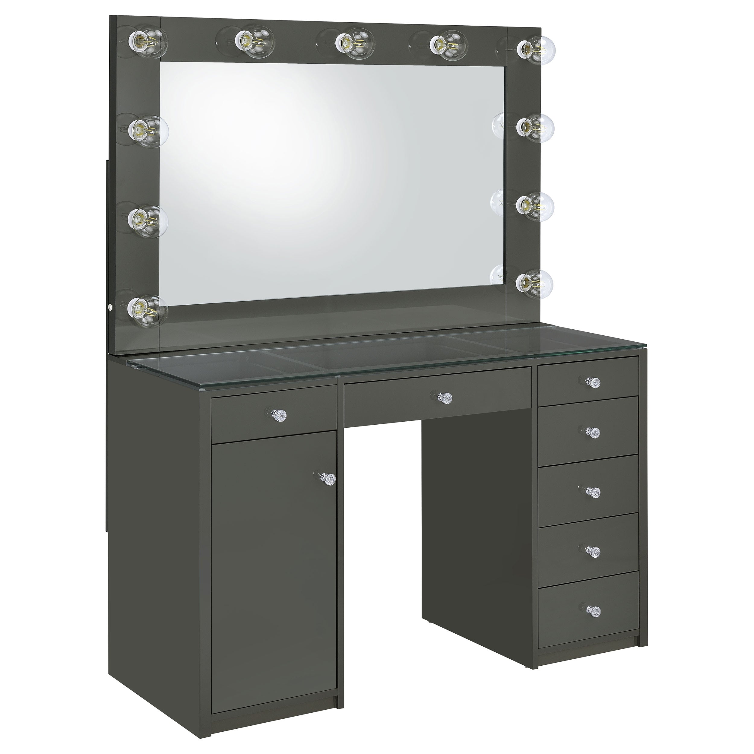 Acena Makeup Vanity Table with LED Mirror - Ideal Furniture (Fresno,CA)
