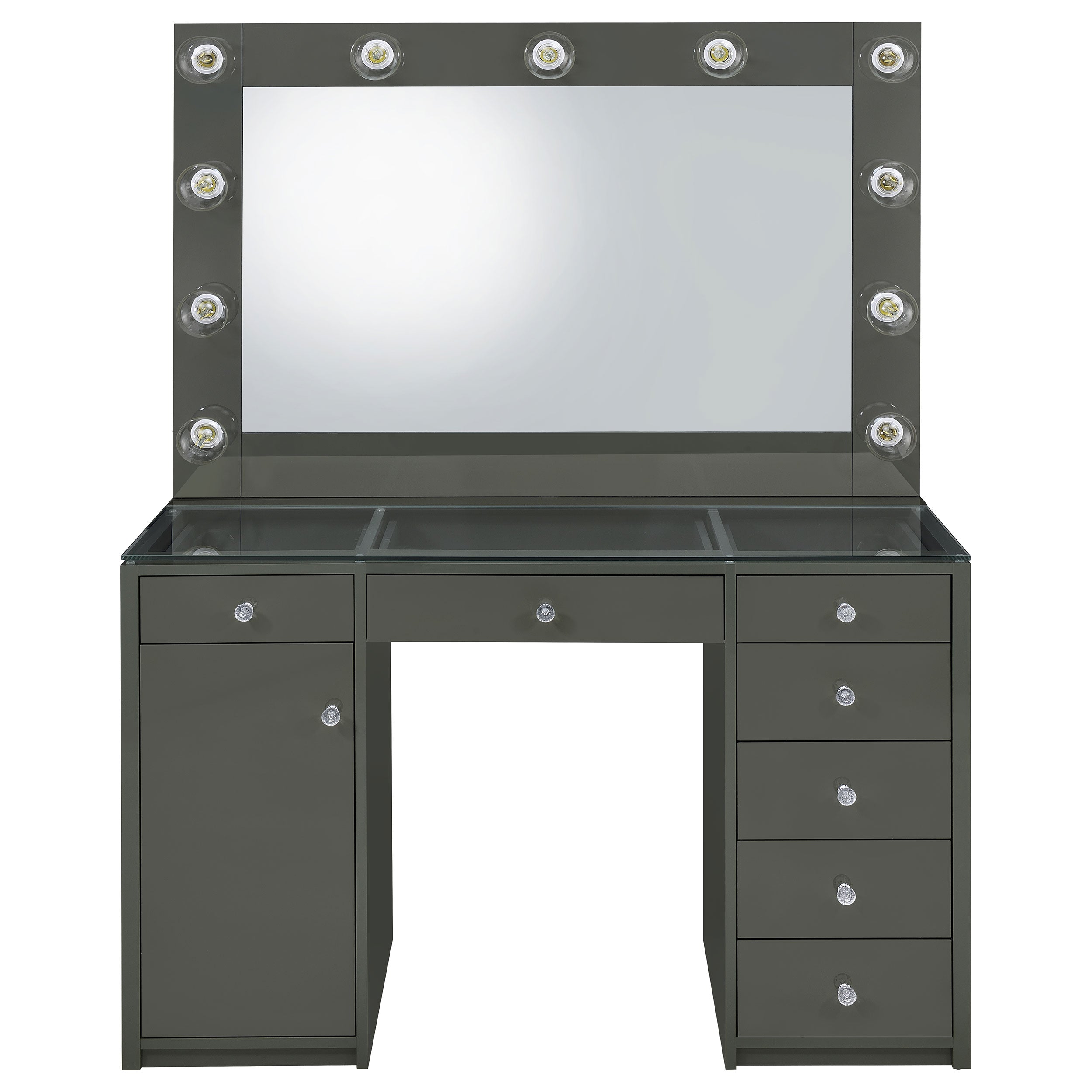 Acena Makeup Vanity Table with LED Mirror - Ideal Furniture (Fresno,CA)